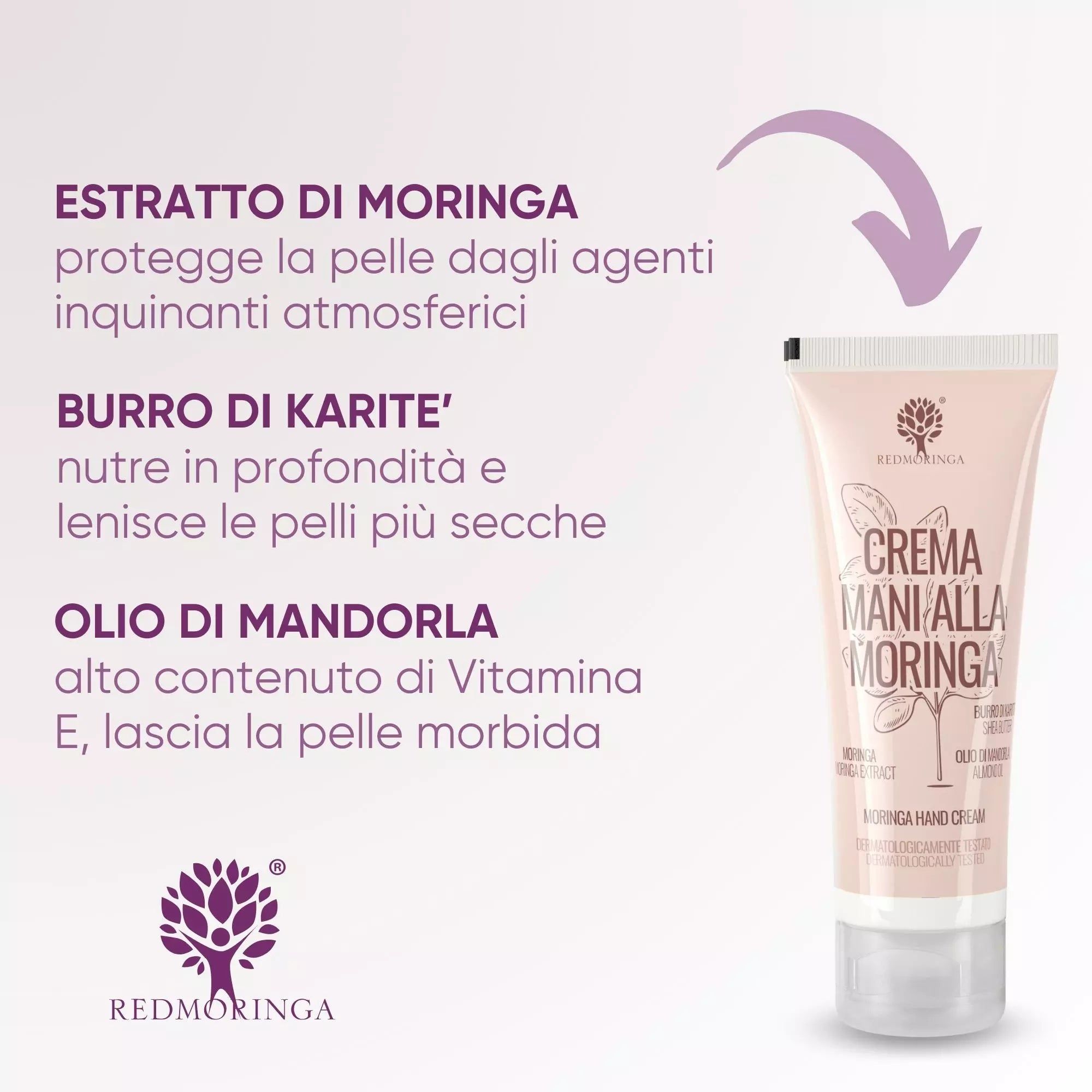 RedMoringa Crema Mani Idratante alla Moringa – Riparatrice e Protettiva