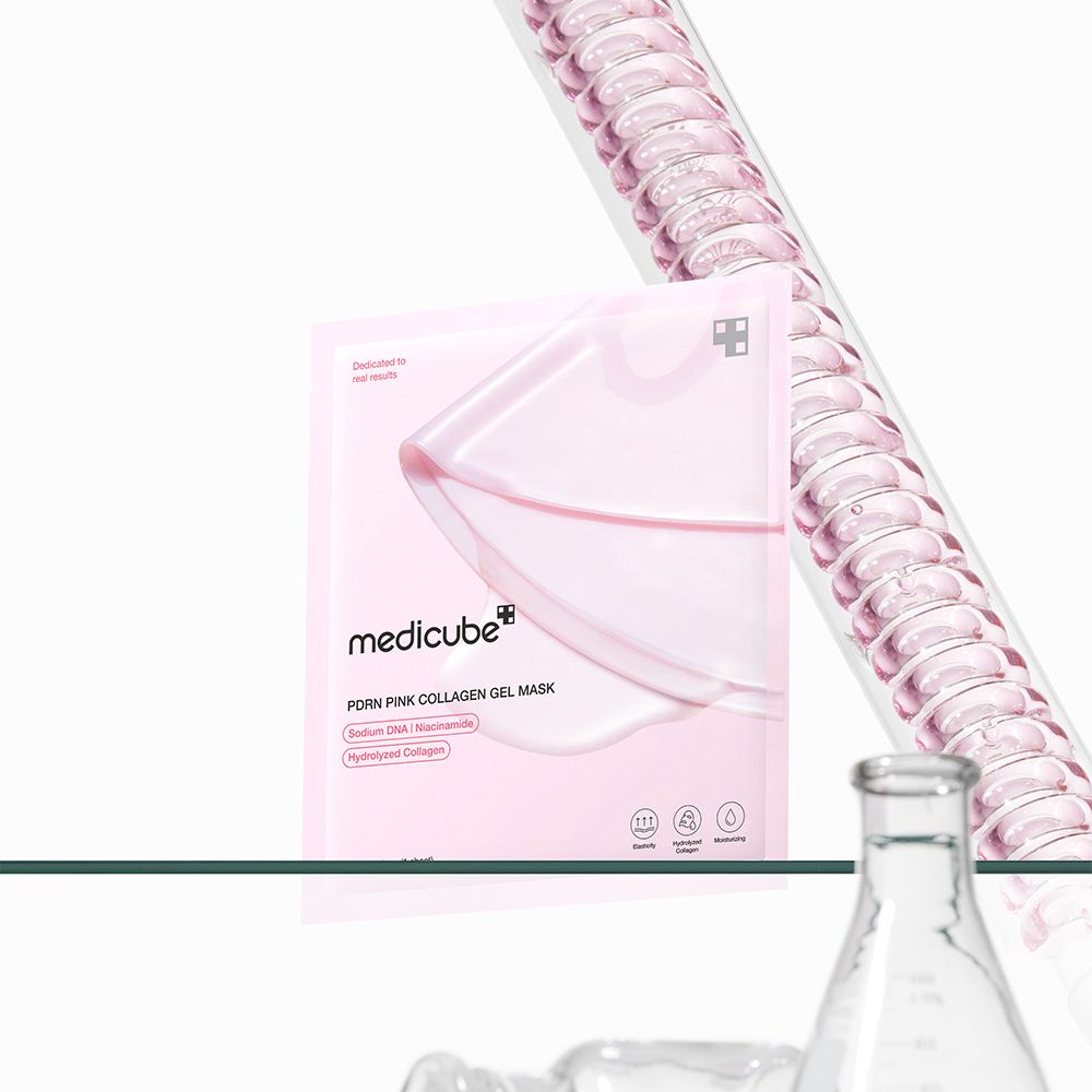 Confezione Medicube PORN PINK COLLAGEN GEL MASK con ingredienti visibili come Collagene Idrolizzato.