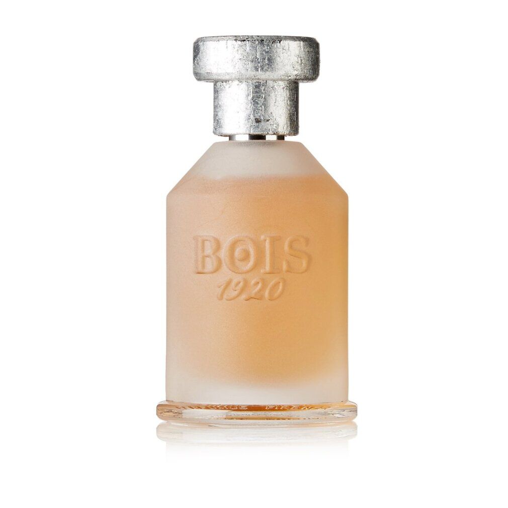 Flacone Bois 1920 Eau de Toilette con scritta in rilievo e tappo argentato.