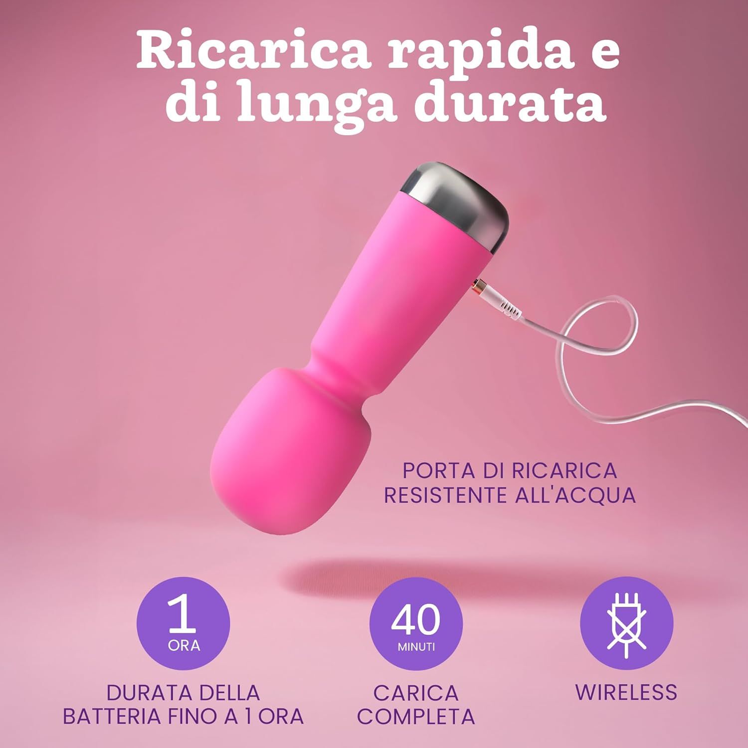 Oliver James Bullet Mini Vibratore, colore rosa