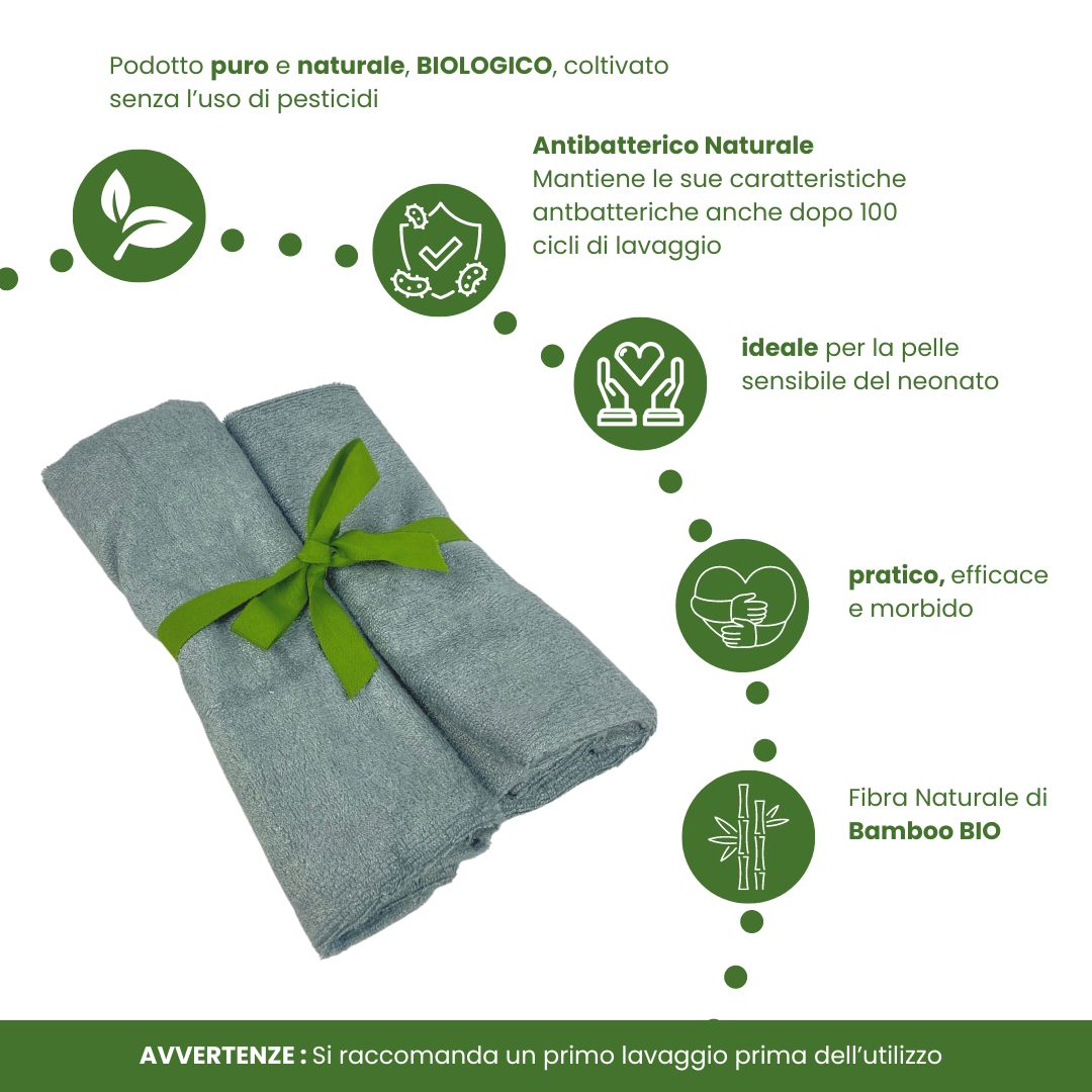 IDELIO Coppia Asciugamani Bamboo BIO