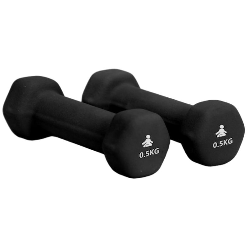 FITPADDY - Coppia pesi manubri dumbbell testa esagonale 0,5 kg neri