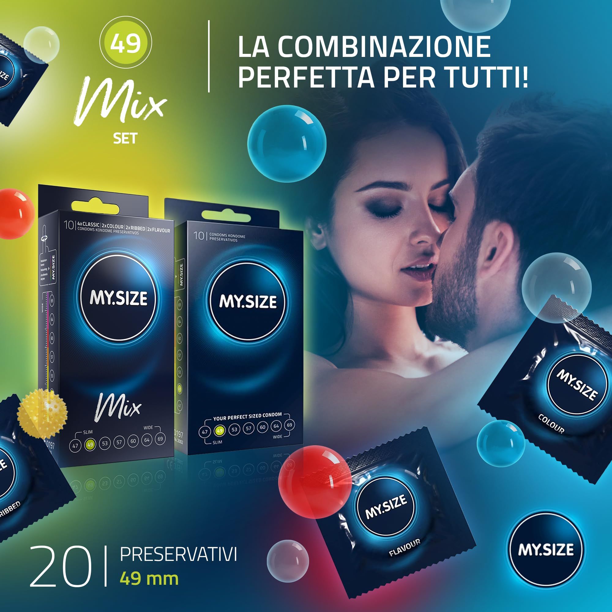 MY.SIZE Mix Set Preservativi Taglia 2 49mm
