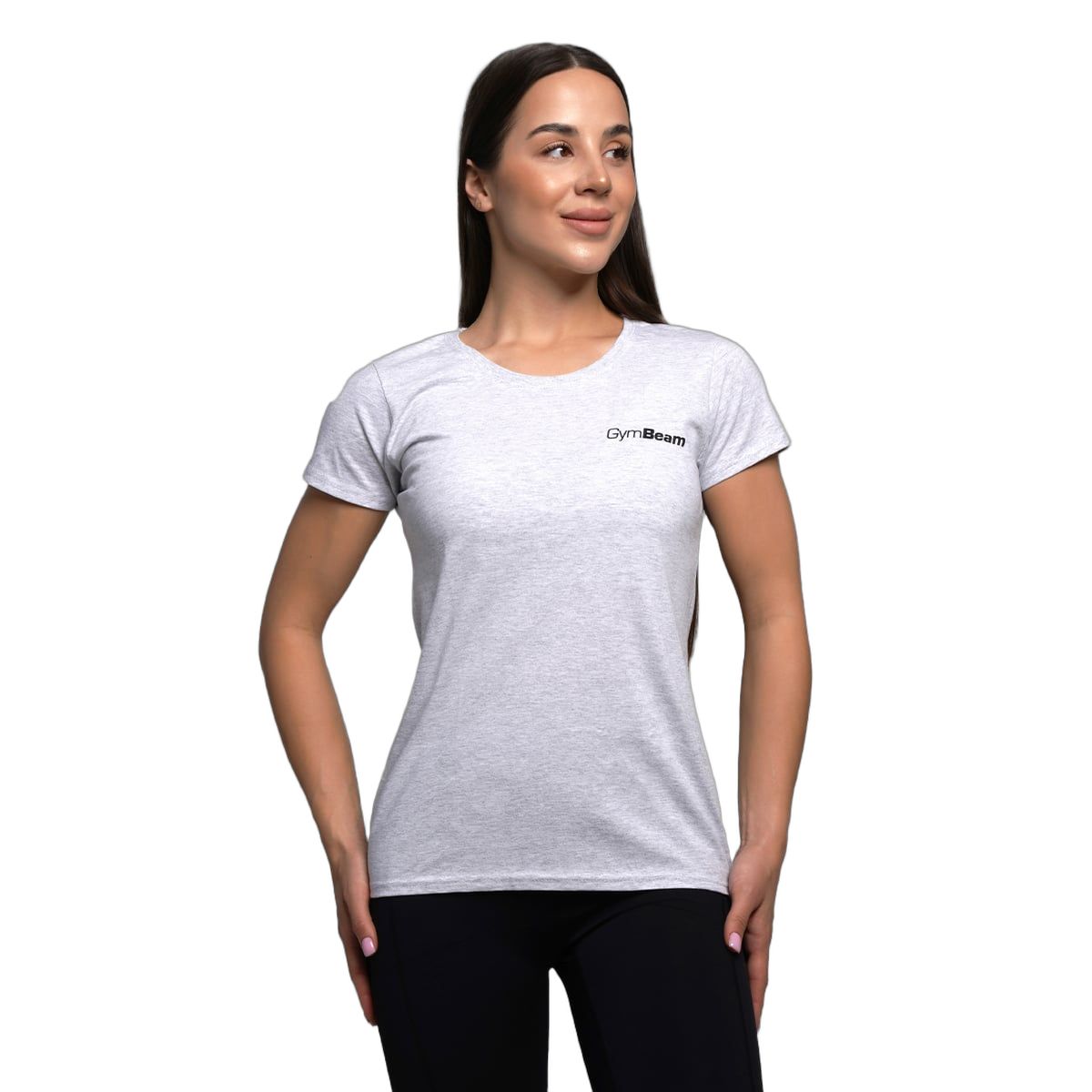 GymBeam T-shirt donna Basic regular a manica corta grigio melange