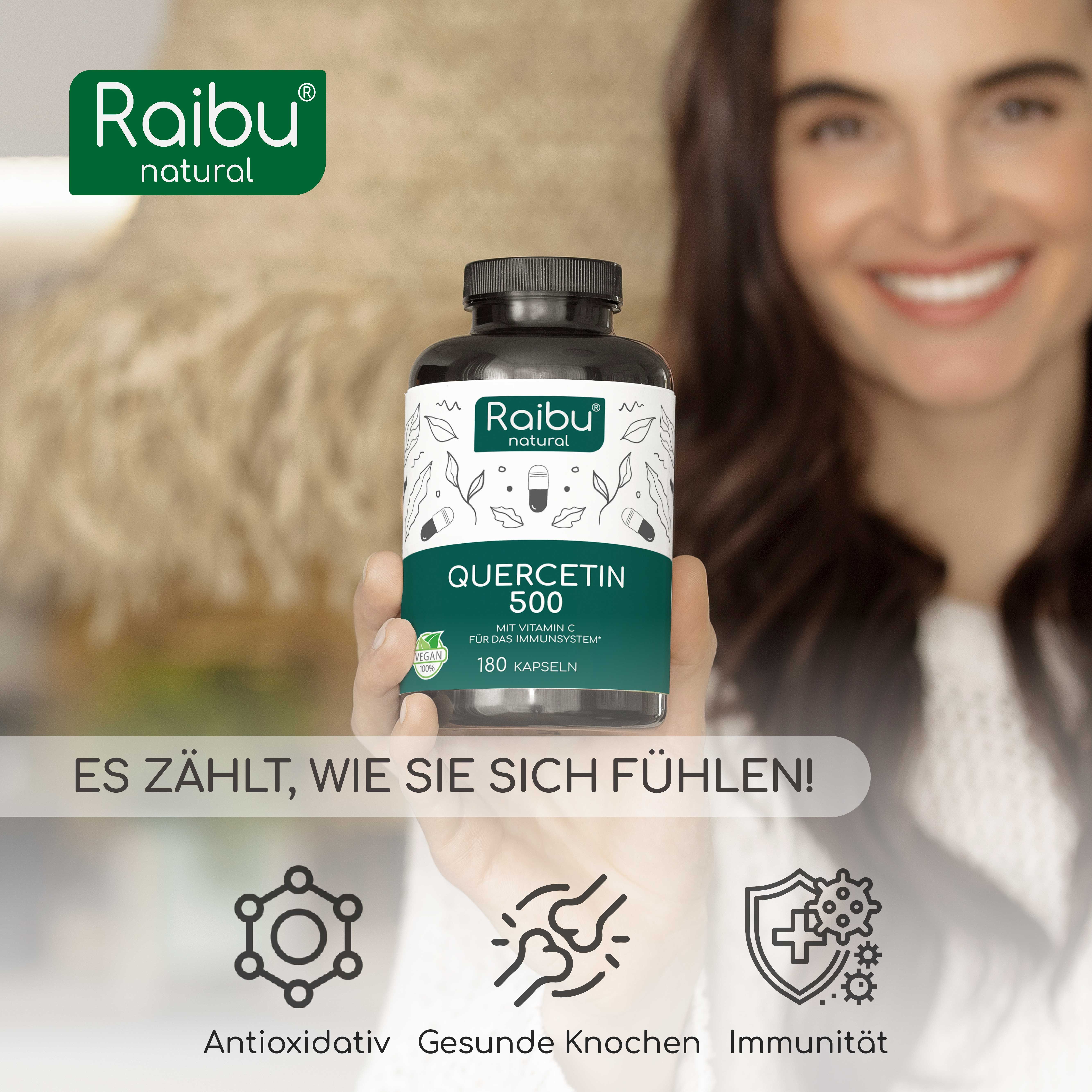 Quercetina Capsule 500mg Alto Dosaggio - RAIBU