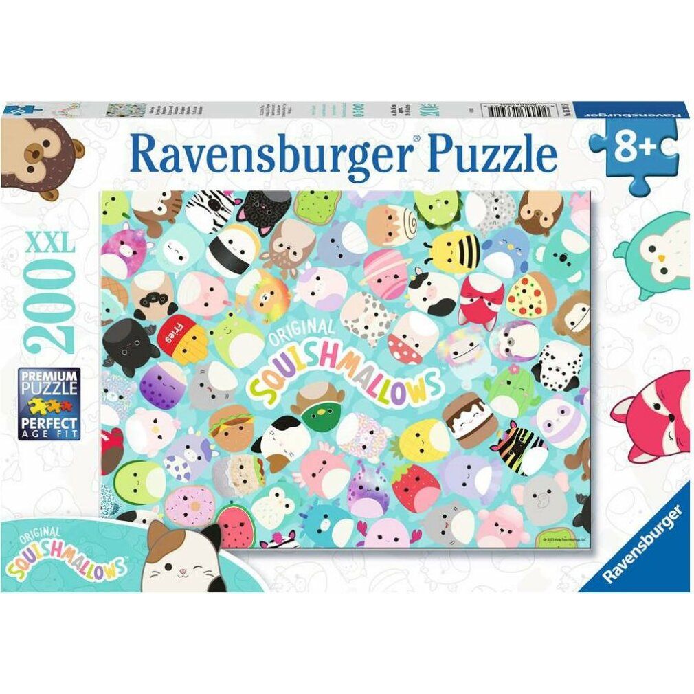 Puzzle in confezione. Stampa: Ravensburger Puzzle, 200 pezzi XXL, Original Squishmallows. Età consigliata 8+.