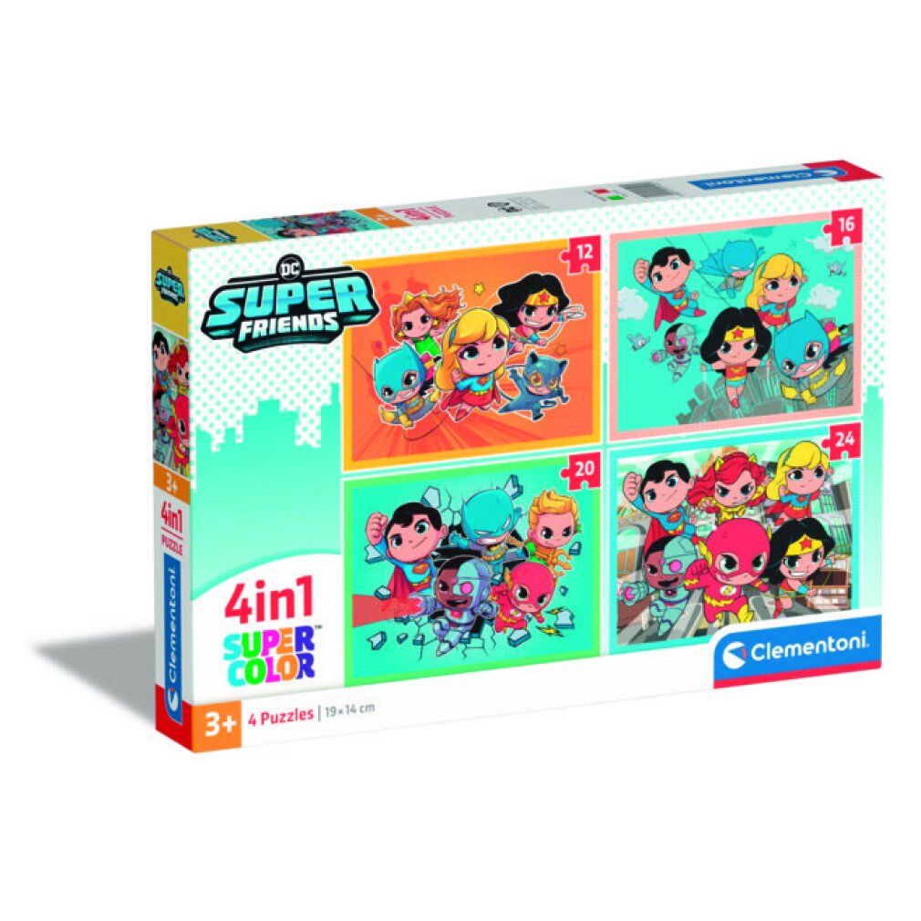 clementoni Puzzle dc Super Friends 4in1 (12+16+20+24 pezzi)