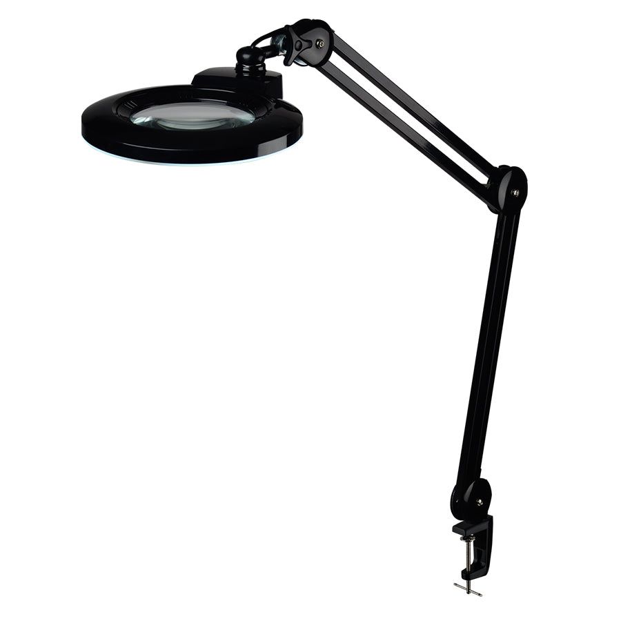 LCI Cosmetics - Lampada Led da lavoro COMETA LENS Bifocale 5 e 20 Diottrie 1.600 Lumen 18 cm - Nera