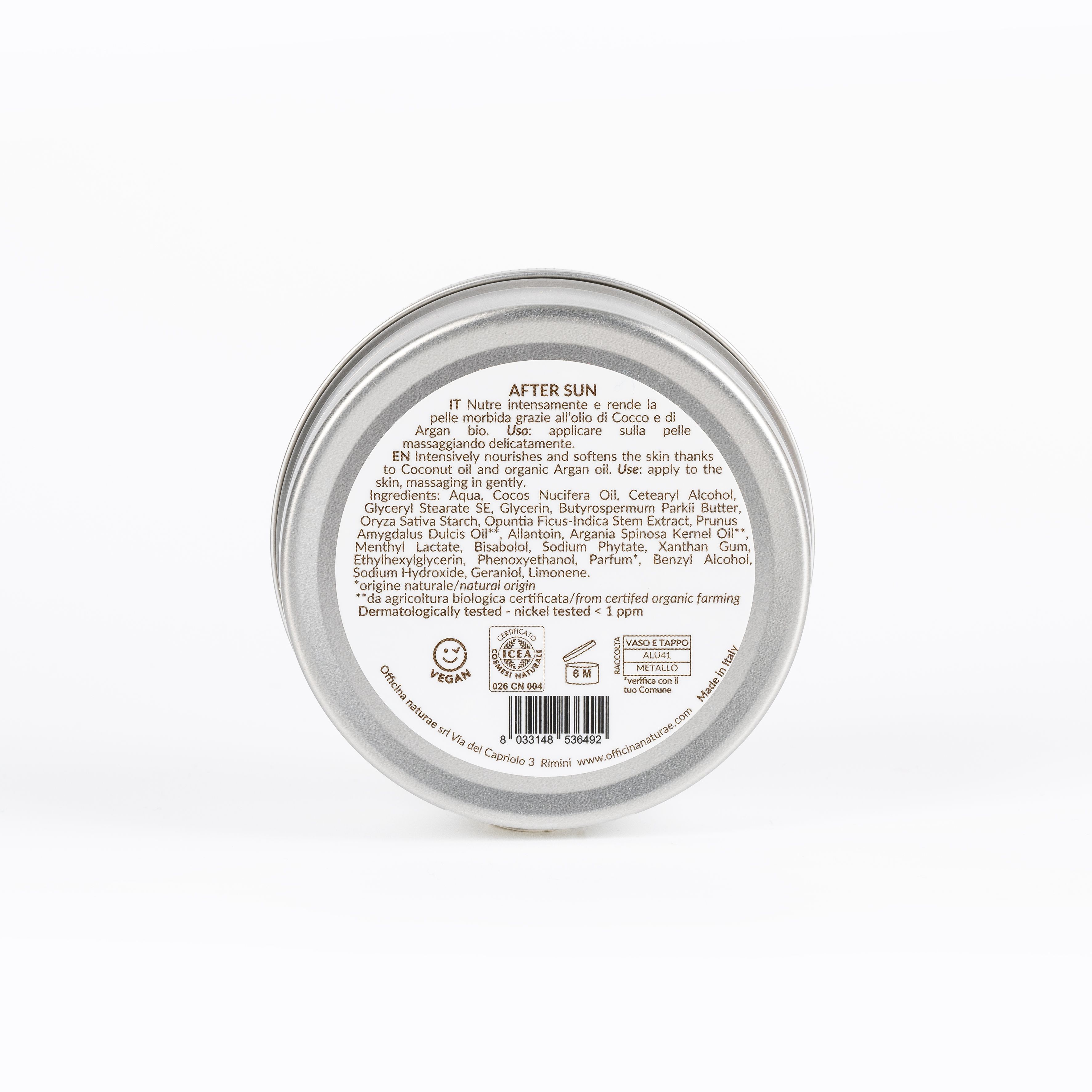 Officina Naturae Crema doposole vaso in alluminio