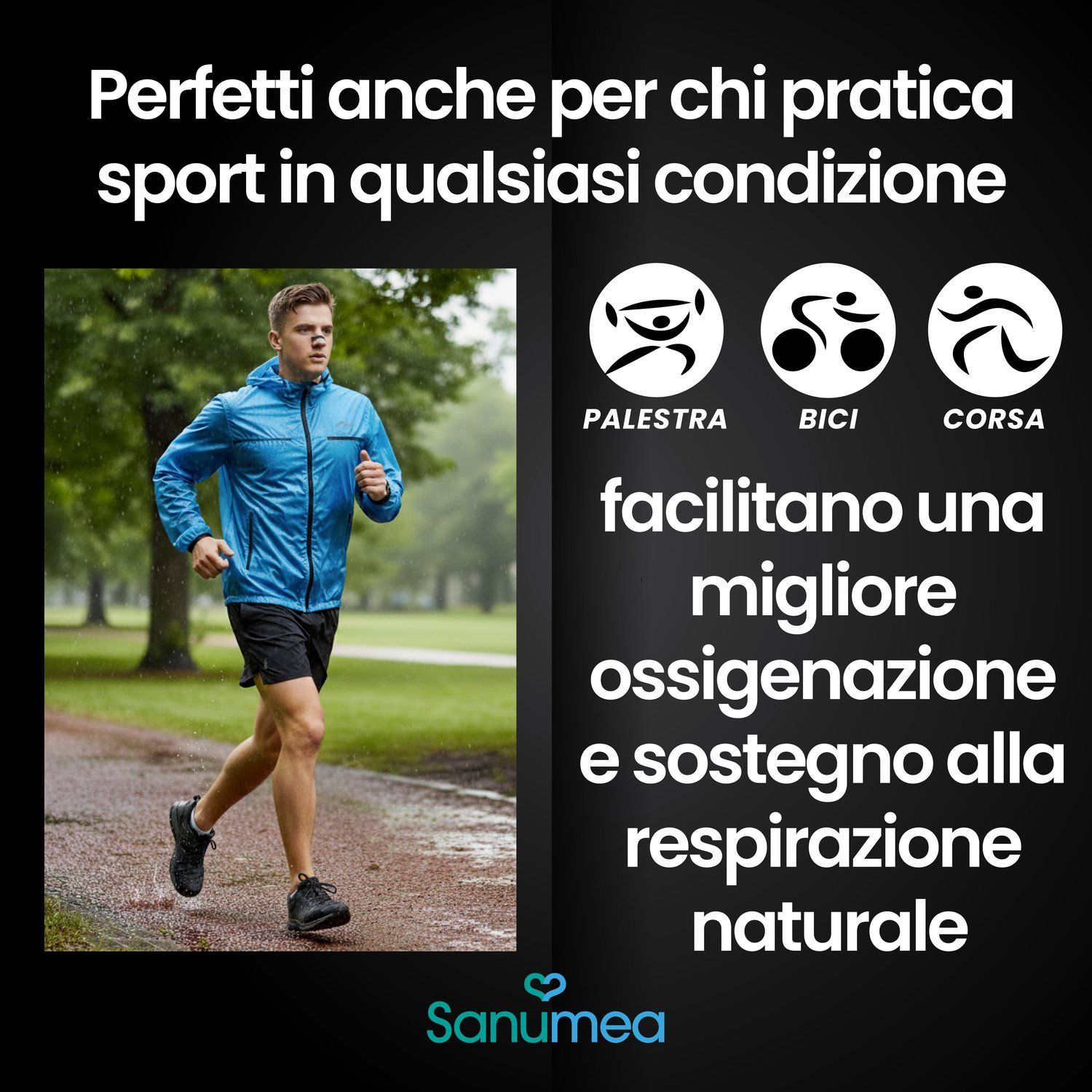 Un uomo in abbigliamento sportivo corre su una strada.
