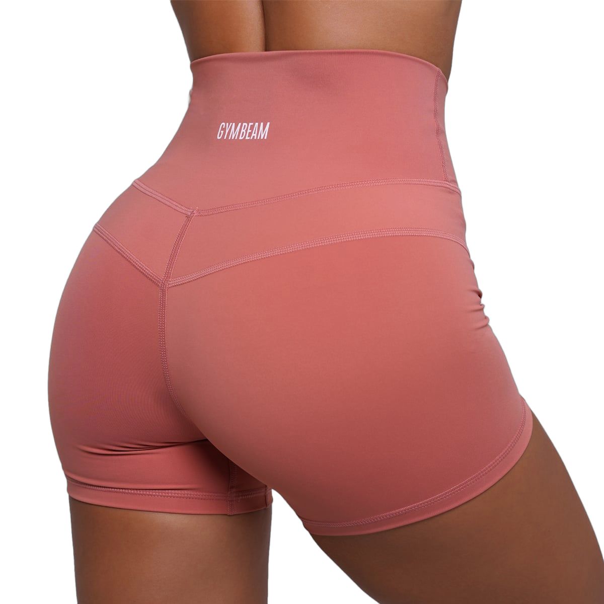 GymBeam Pantaloncini donna FIT a vita alta slim con tasche Salmon