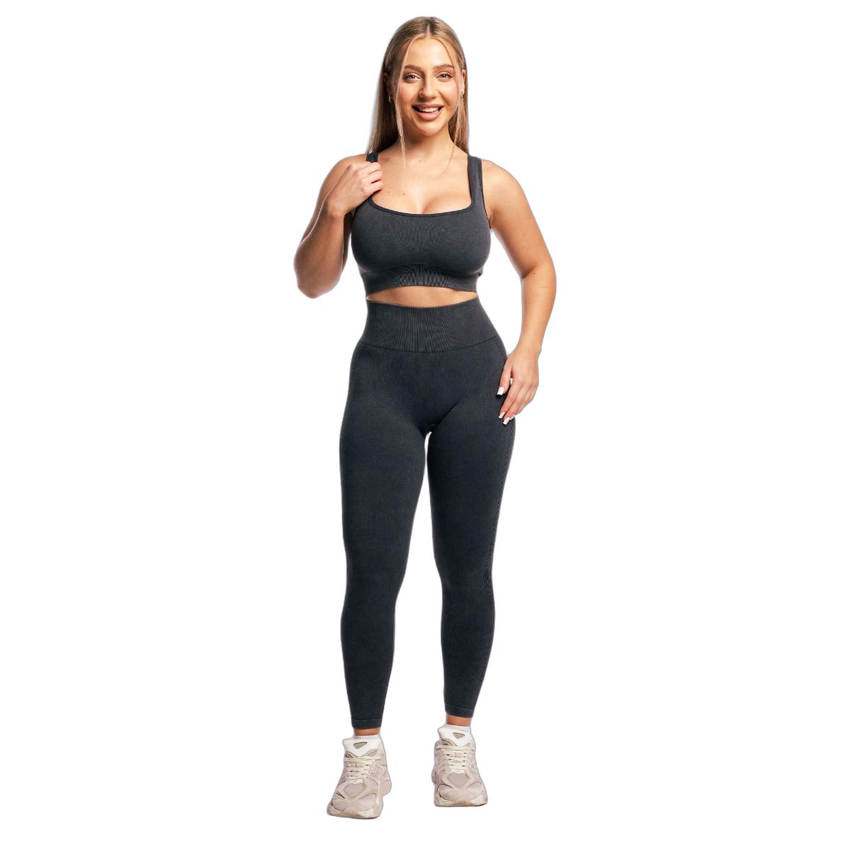 GymBeam Leggings donna Lift senza cuciture a vita alta senza tasche Coal