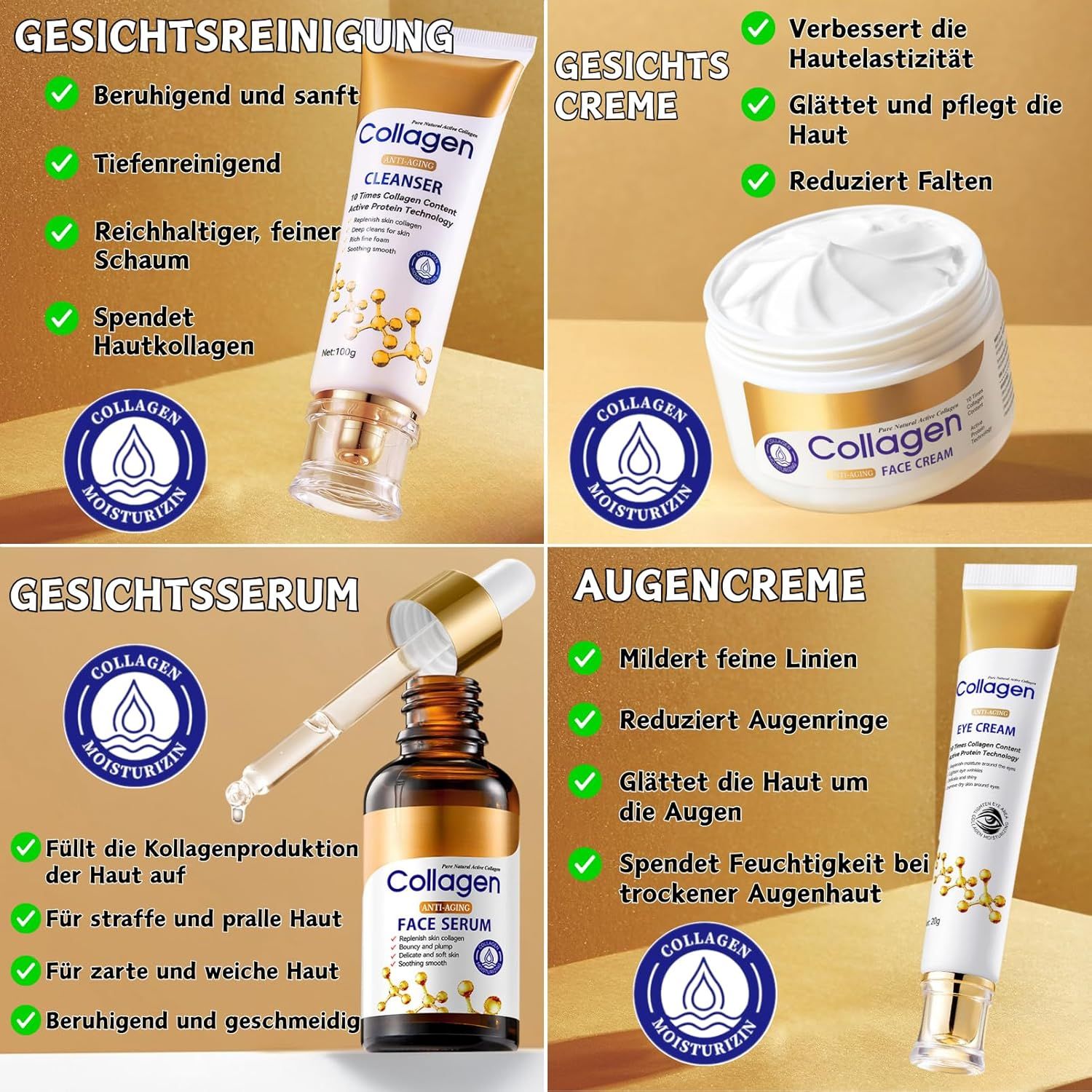 SUMMISHI Set Skincare al Collagene, Anti-Età