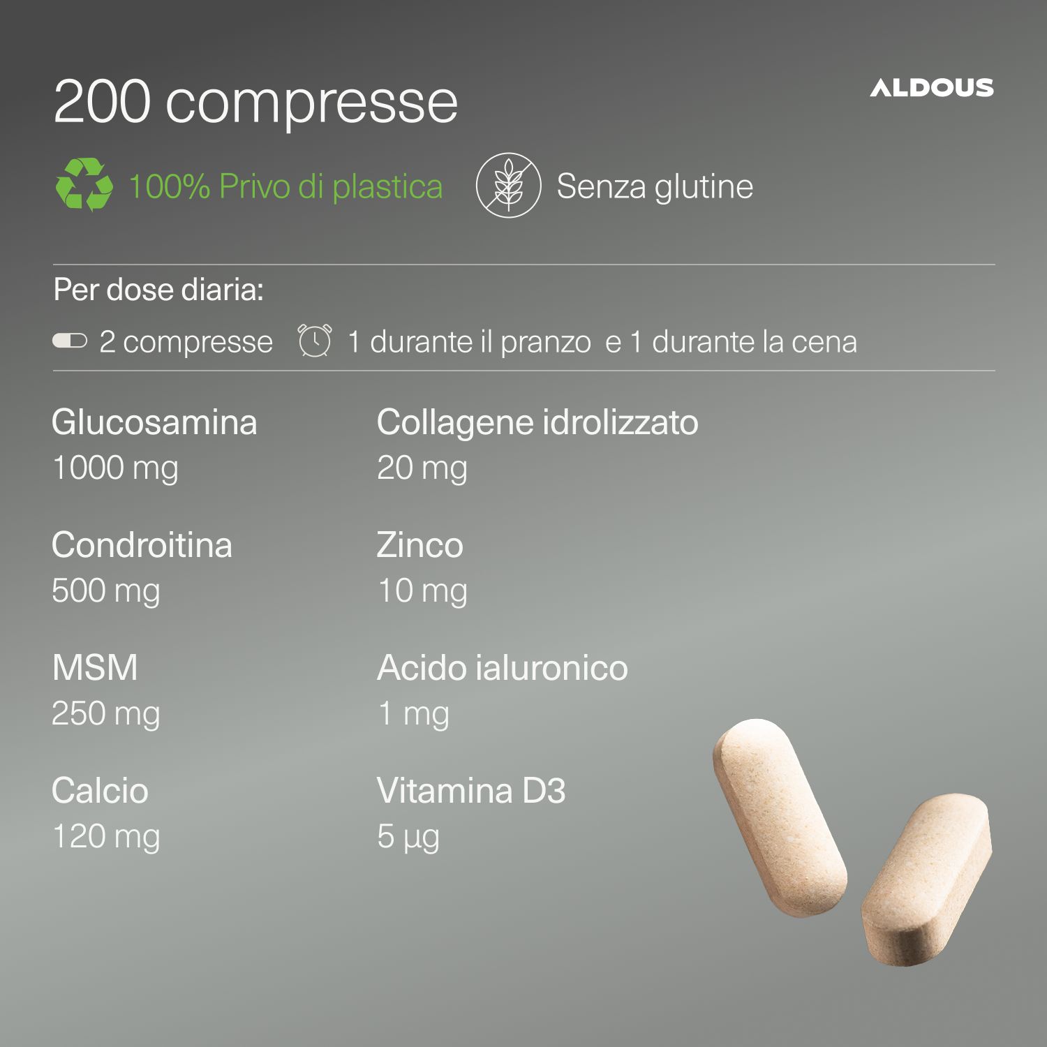 Aldous - Glucosamina - Articolazioni, Cartilagini, Ossa