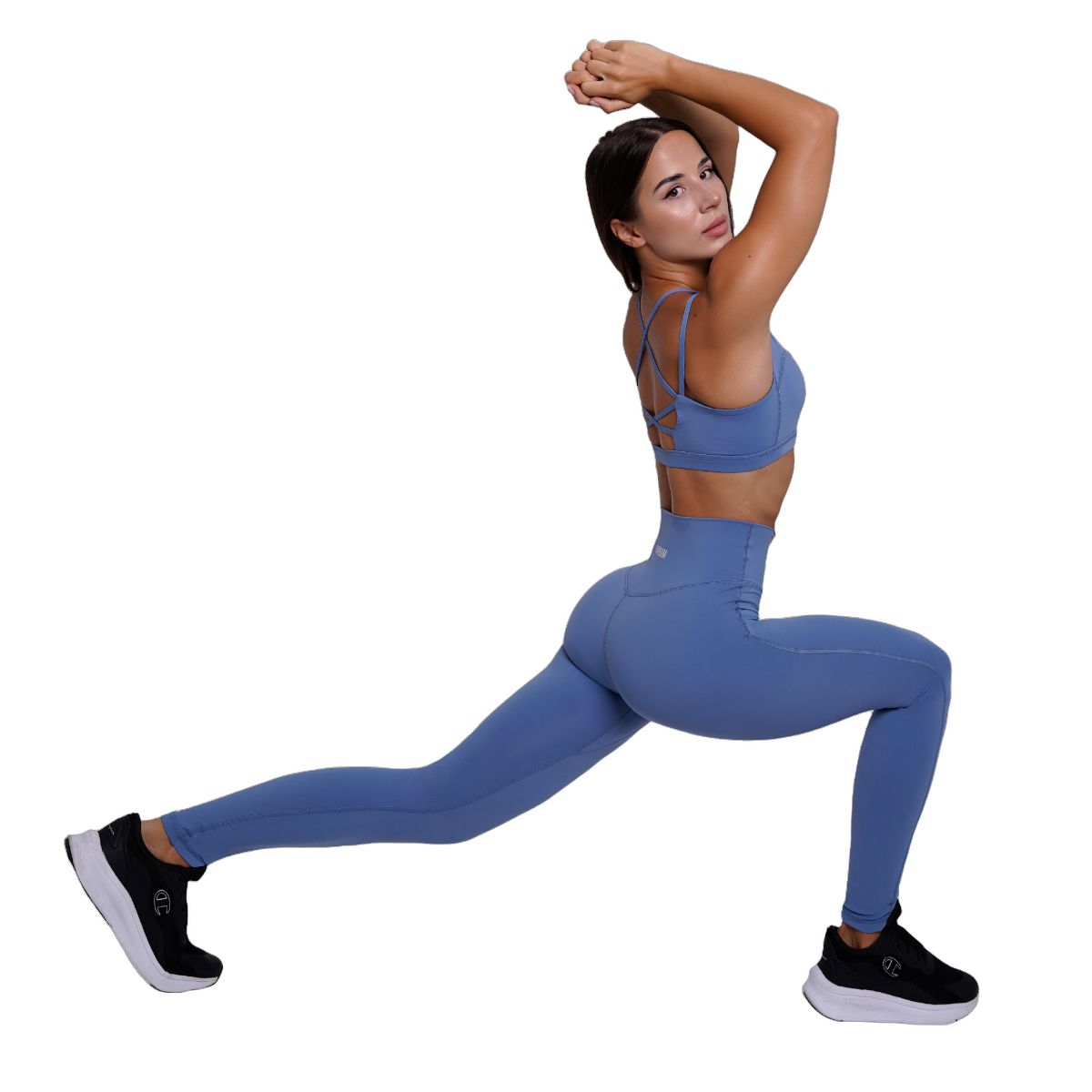 GymBeam Leggings donna FIT a vita alta in nylon elastan Steel Blue