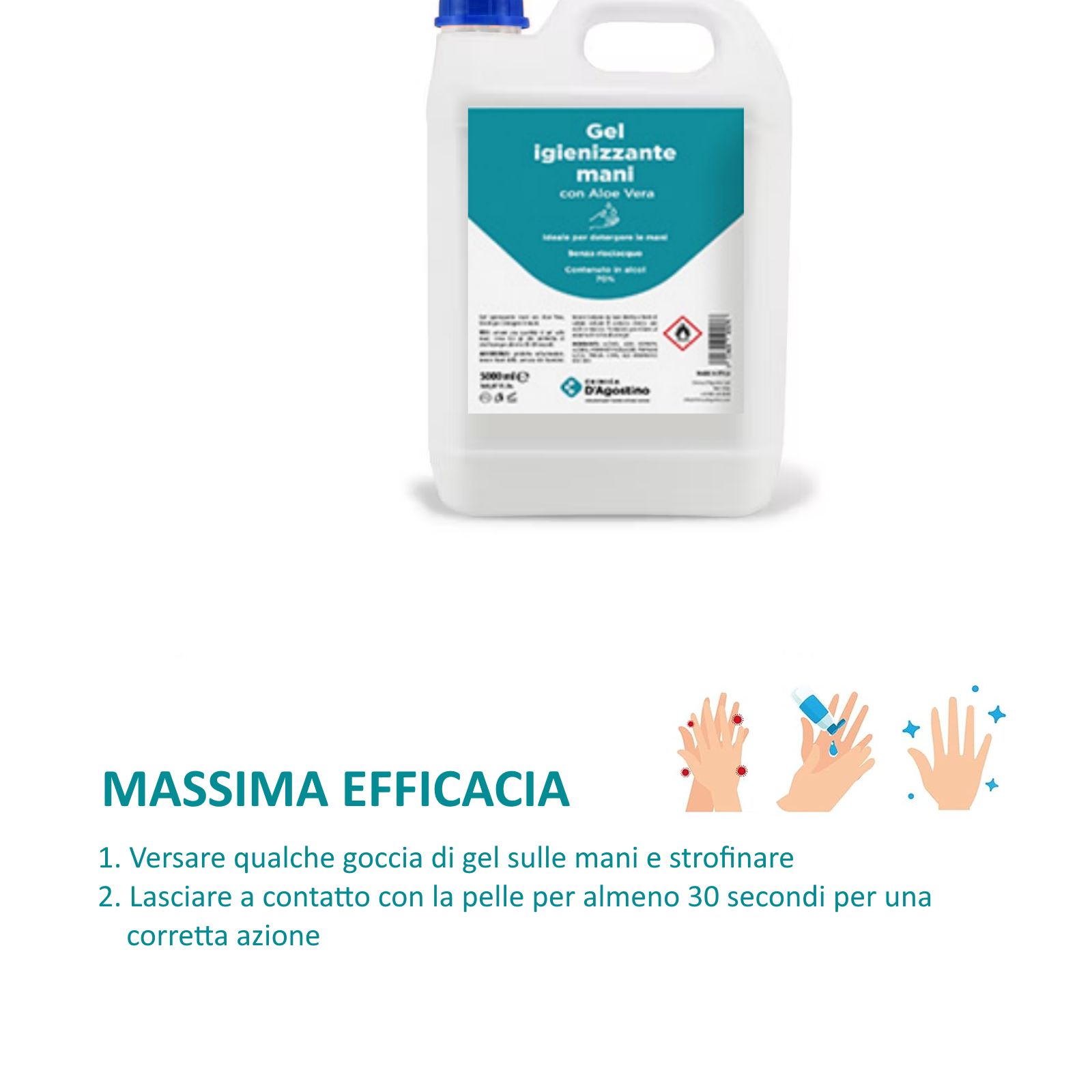 GEL MANI PROFESSIONALE IGIENE 70% ALCOOL TANICA 5 LITRI