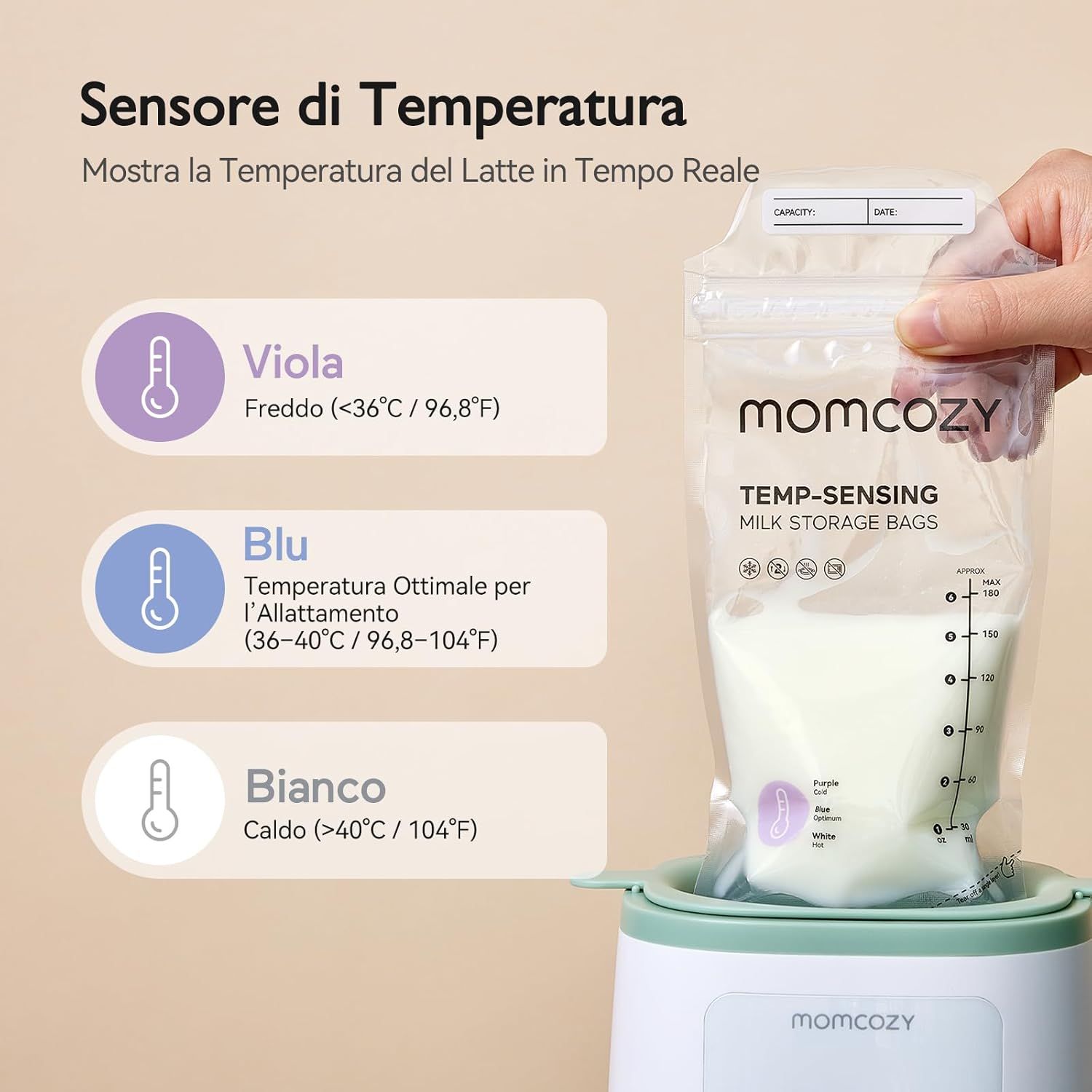 Sacchetti per la conservazione del latte materno Momcozy