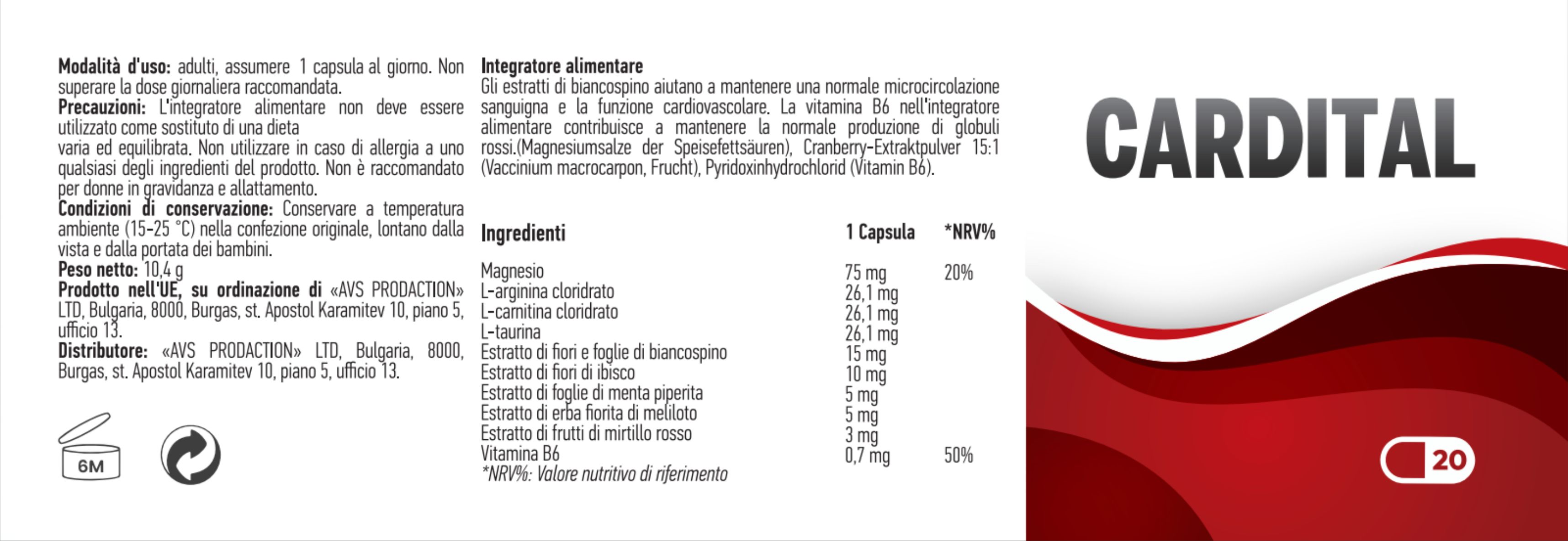 Cardital Capsule – Con aminoacidi e Magnesio