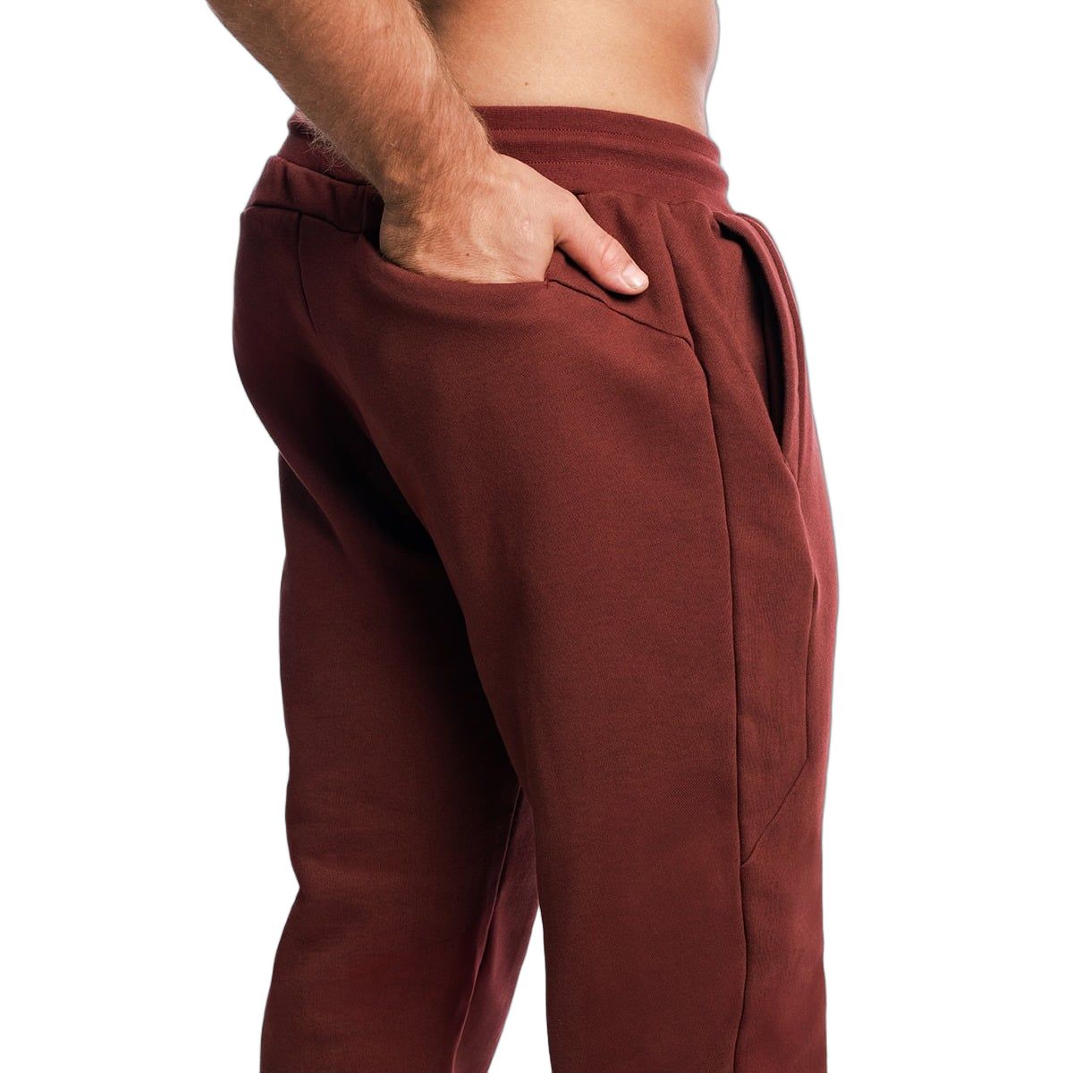GymBeam Pantaloni sportivi uomo oversize in cotone e poliestere Base Cherrywood