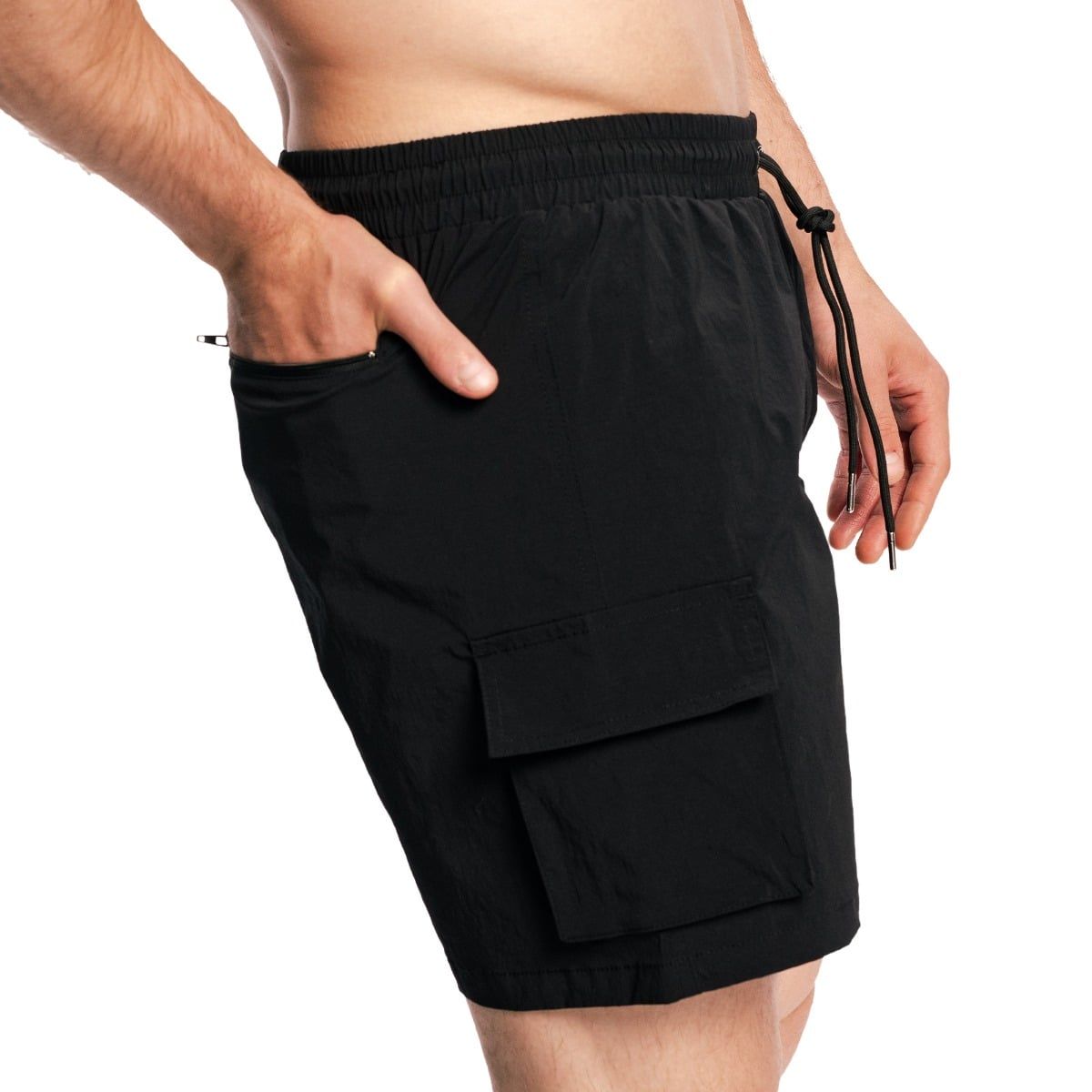 GymBeam Costume da bagno uomo Cargo nero con tasche