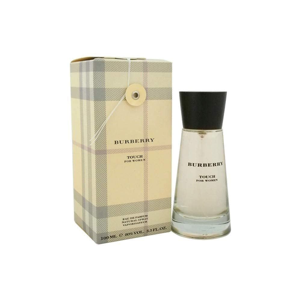 Flacone e confezione Burberry Touch for Women. Testo: Burberry Touch for Women, Eau de Parfum.
