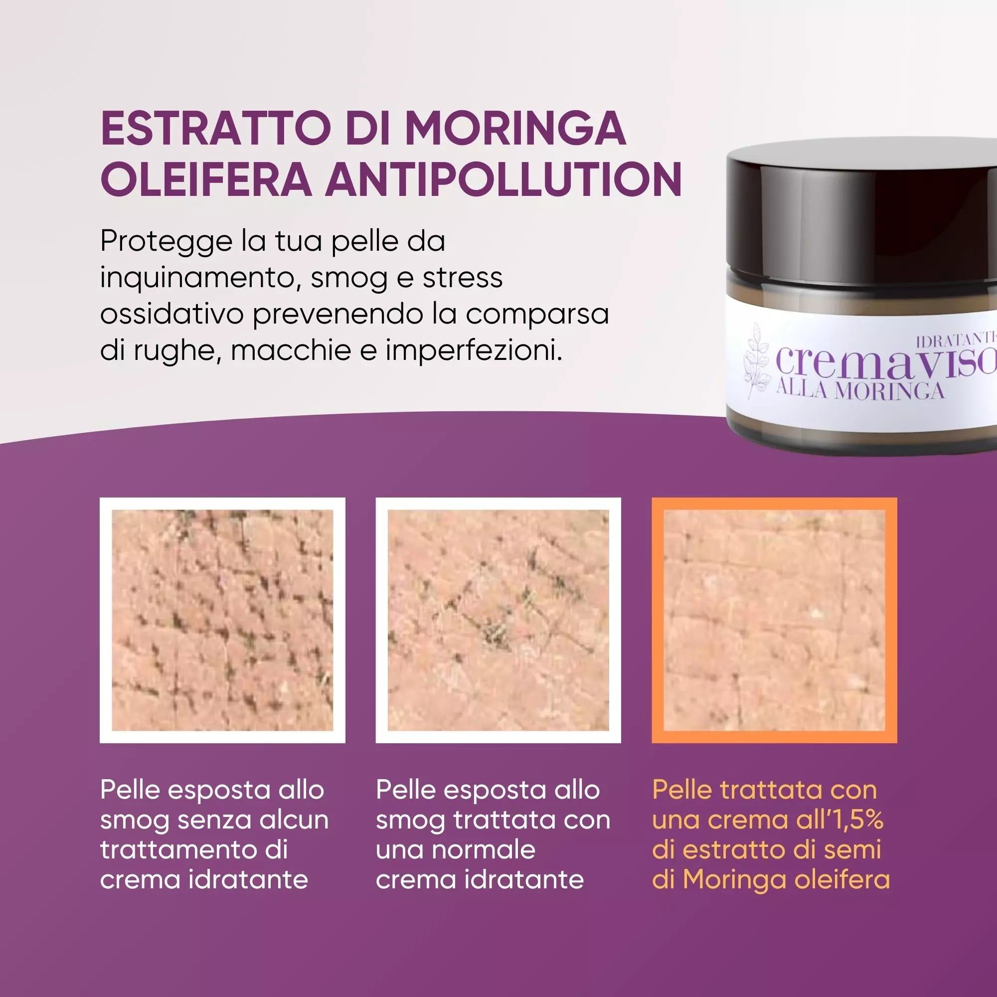 RedMoringa Crema Viso Anti Age Idratante con Acido Ialuronico e Moringa – Anti Inquinamento