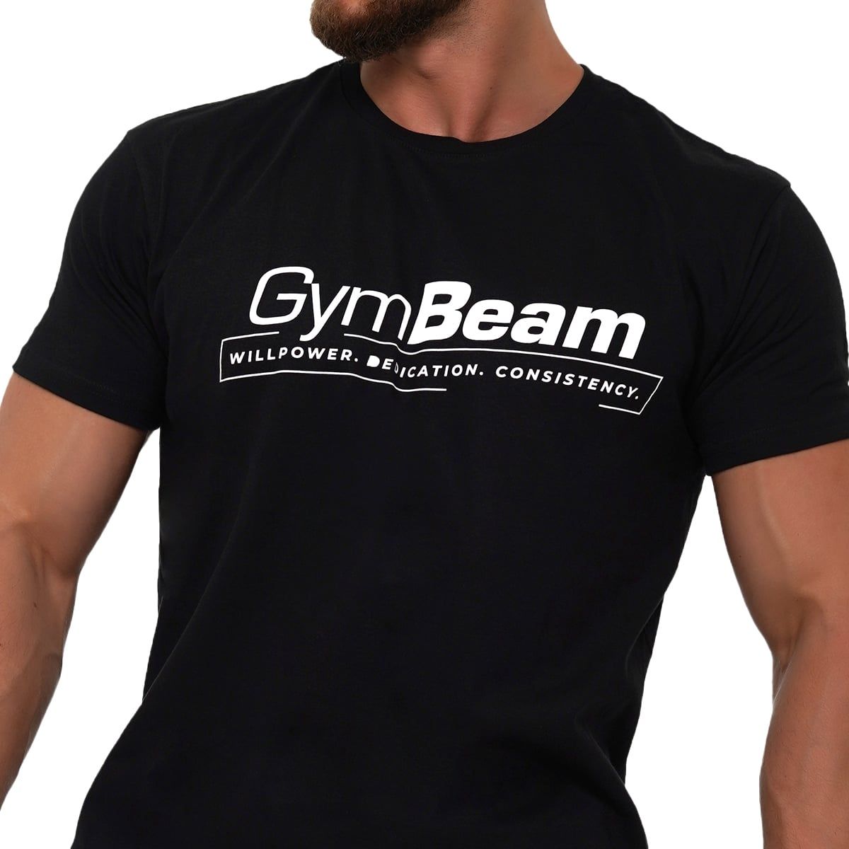 GymBeam T-shirt uomo Willpower regular a manica corta Black