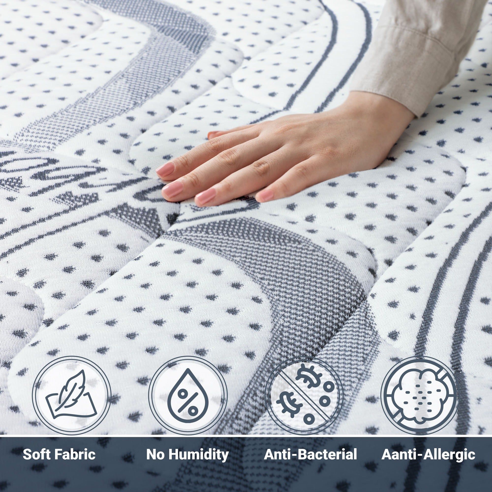 The White Stone Materasso in Memory Foam a Una Piazza e Mezza 120x200 Altezza 22 cm