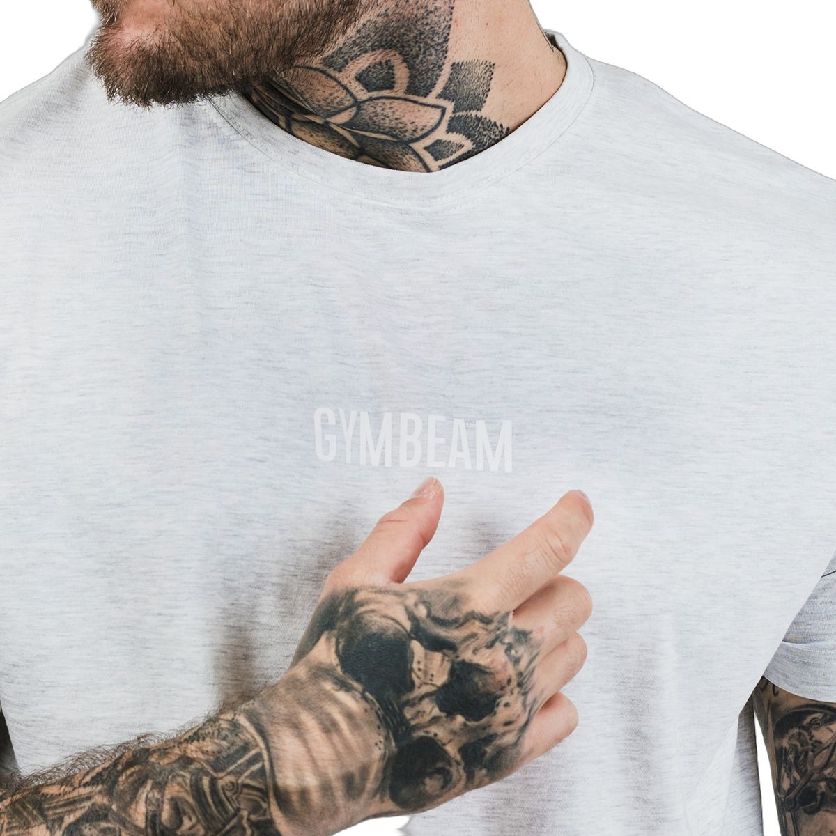 GymBeam T-shirt uomo FIT regular in cotone grigia