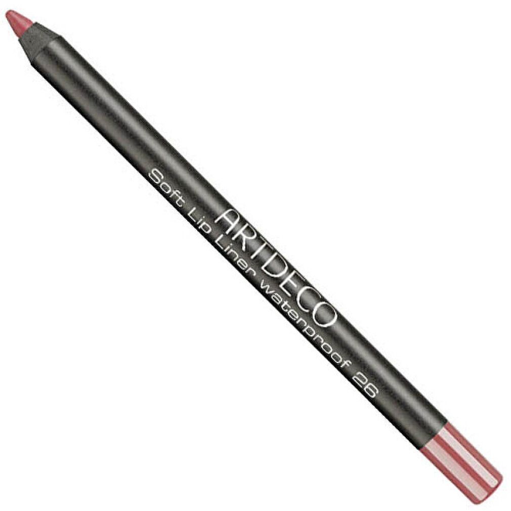 Artdeco Soft Lip Liner Waterproof 26. Matita grigio scuro con estremità rosa. Scritta nera.