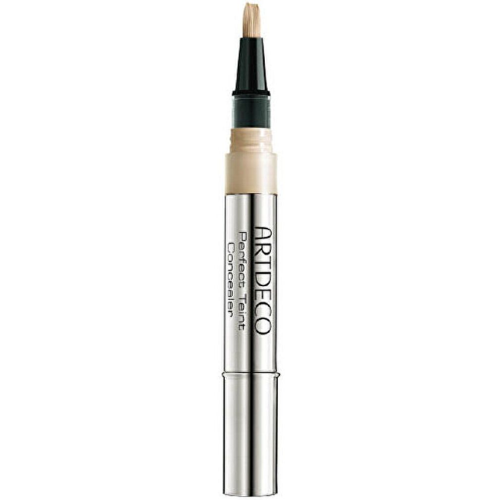 Artdeco Perfect Teint Concealer. Stick con liquido beige chiaro e applicatore. Contenitore argentato con tappo nero. Nome del prodotto visibile.