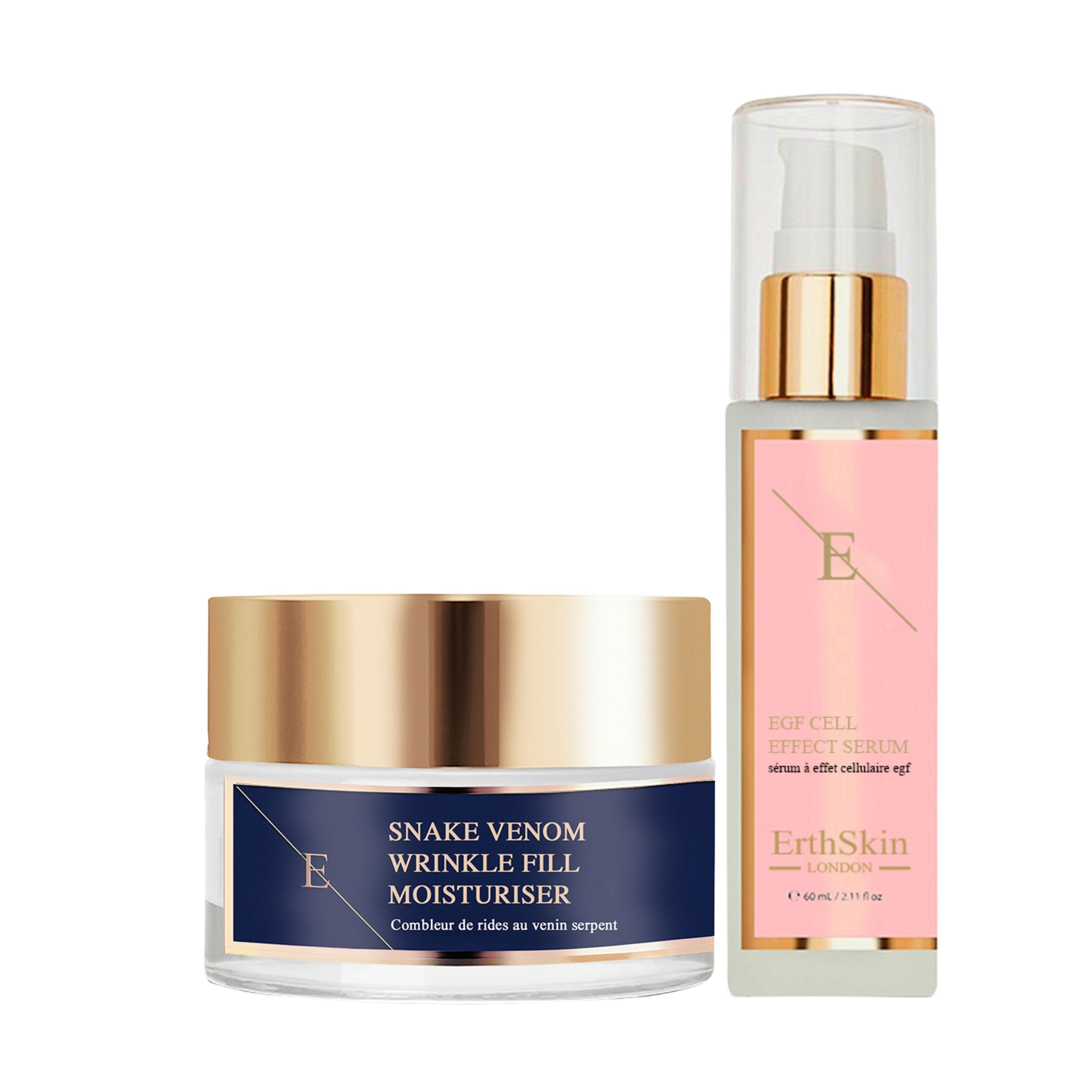 ErthSkin London Crema idratante al veleno di serpente per riempire le rughe + SIERO EGF