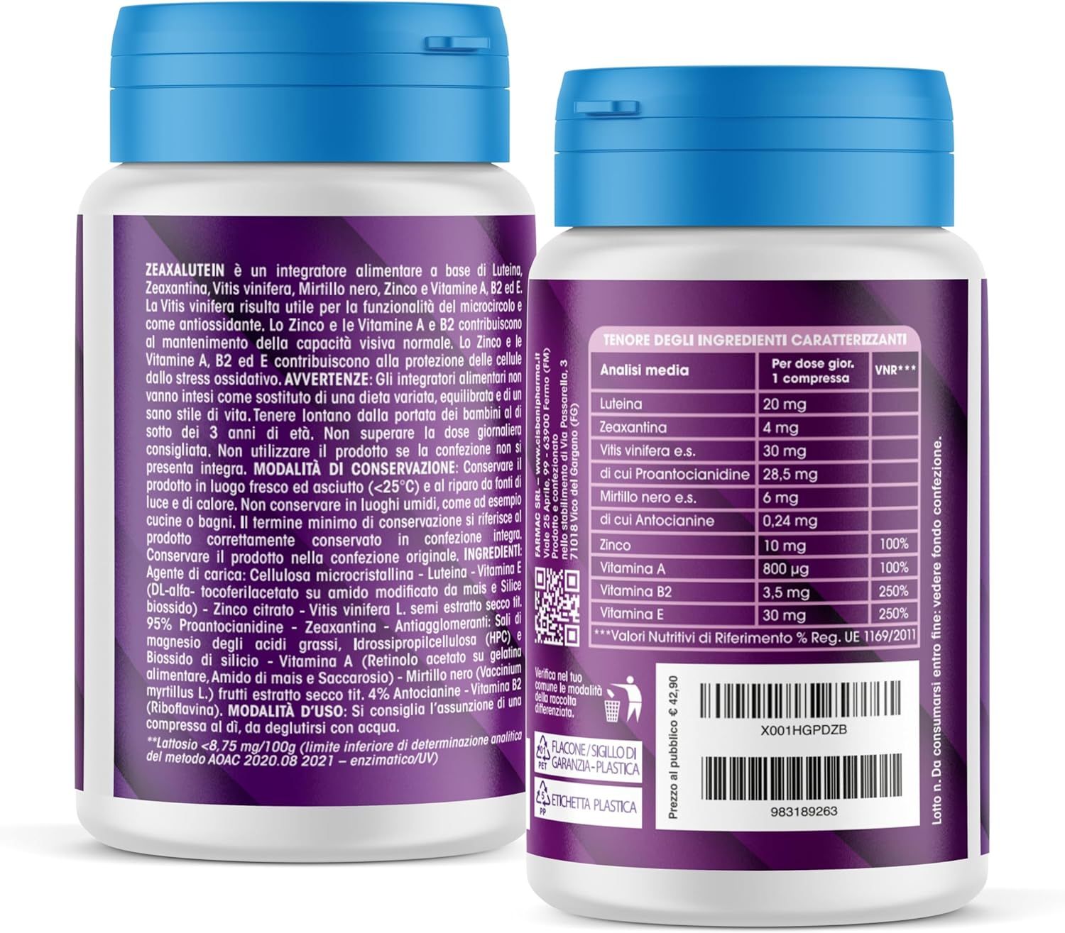 Cisbani Pharma Zeaxalutein - Integratore occhi a base di Luteina e Zeaxantina