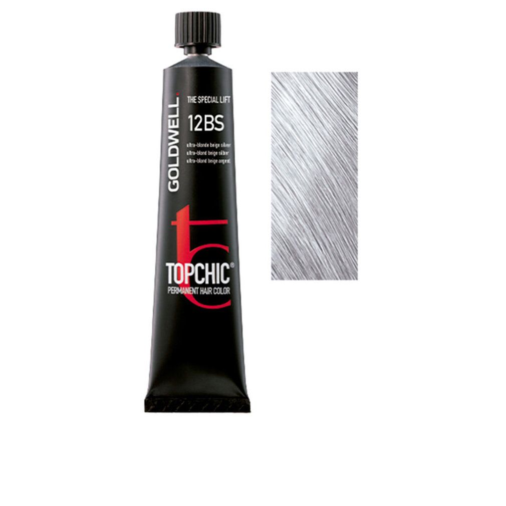 Goldwell Topchic colorazione per capelli, tubo e campione colore. Designazione 12BS. Ultra-Biondo Beige Argento.