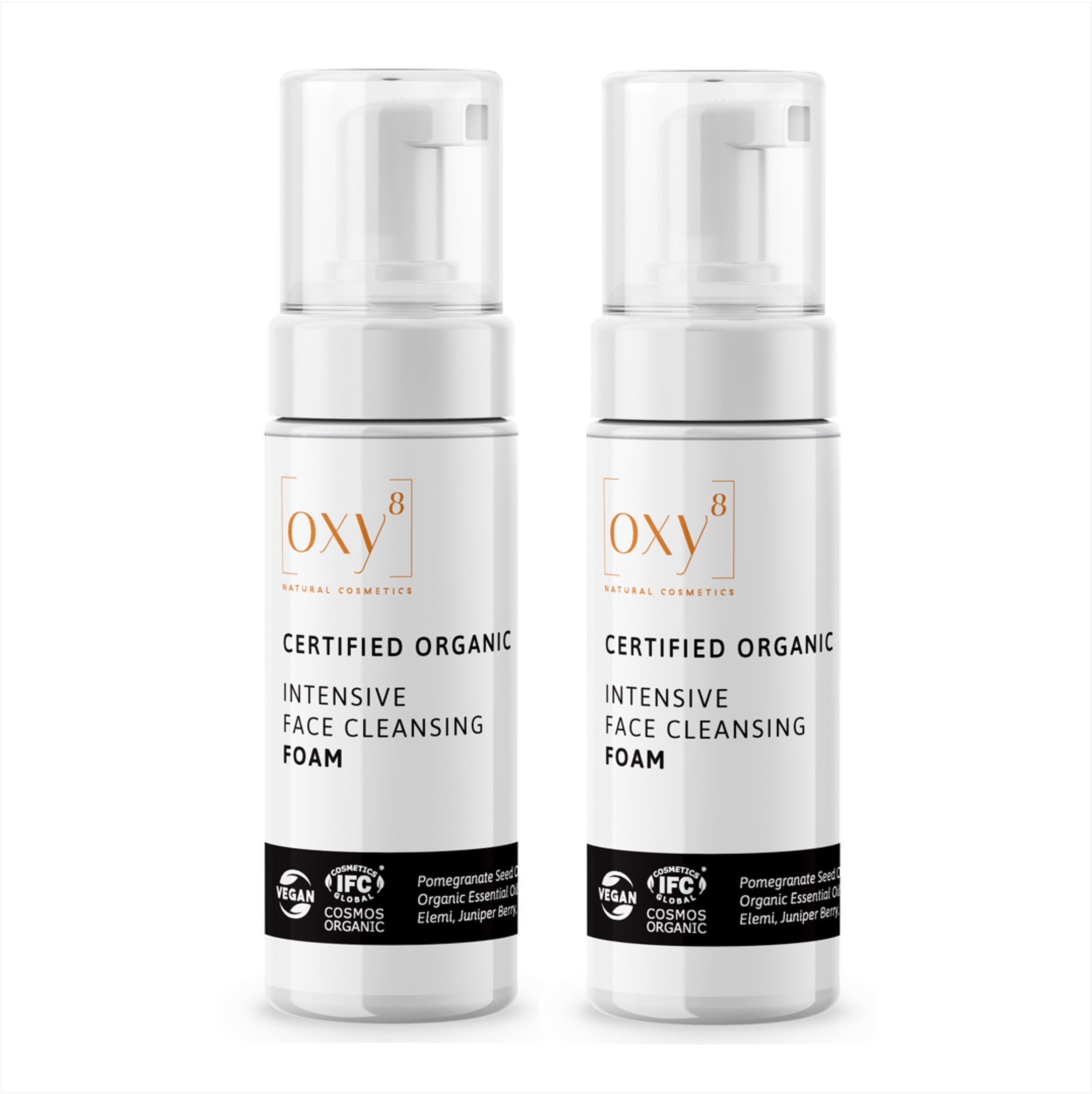 oxy8 Cosmetici naturali INTENSIVE FACE CLEANSING FOAM - Schiuma detergente. Set risparmio - 2 pezzi
