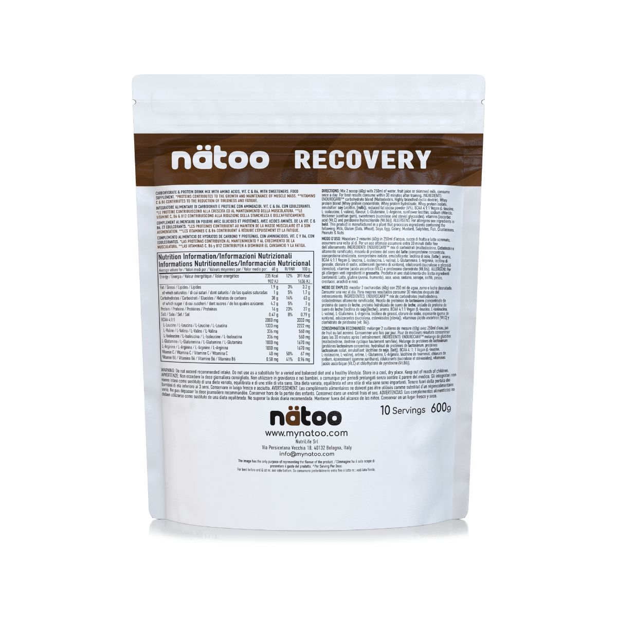 Natoo Recovery Recupero Muscolare gusto Doppio Cioccolato
