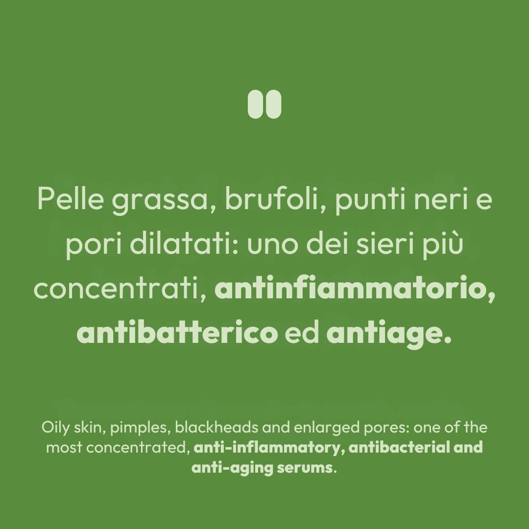 Testo su sfondo verde. Testo in italiano e inglese.