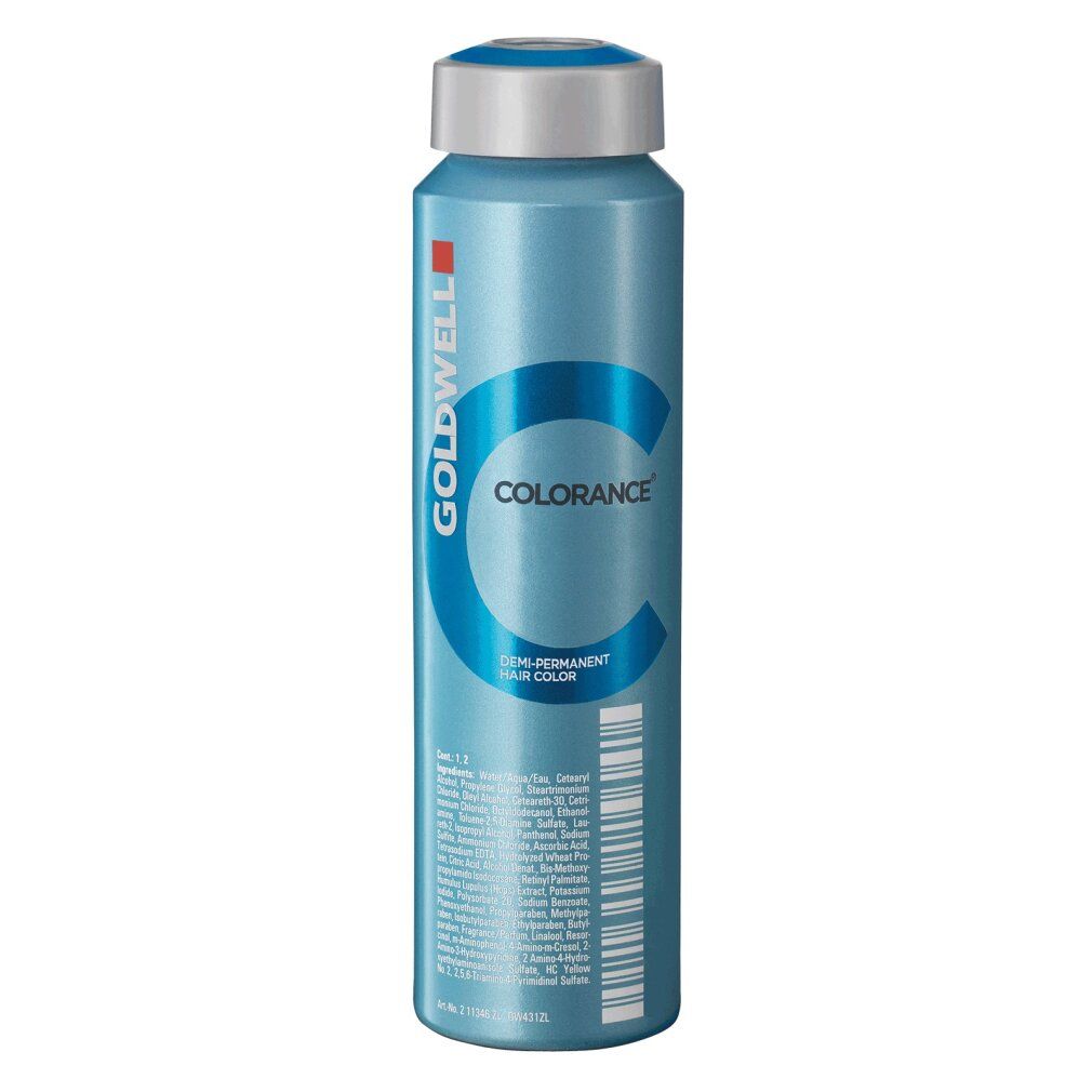 Goldwell Colorance. Tinta semipermanente per capelli. Flacone. Confezione blu-argento.