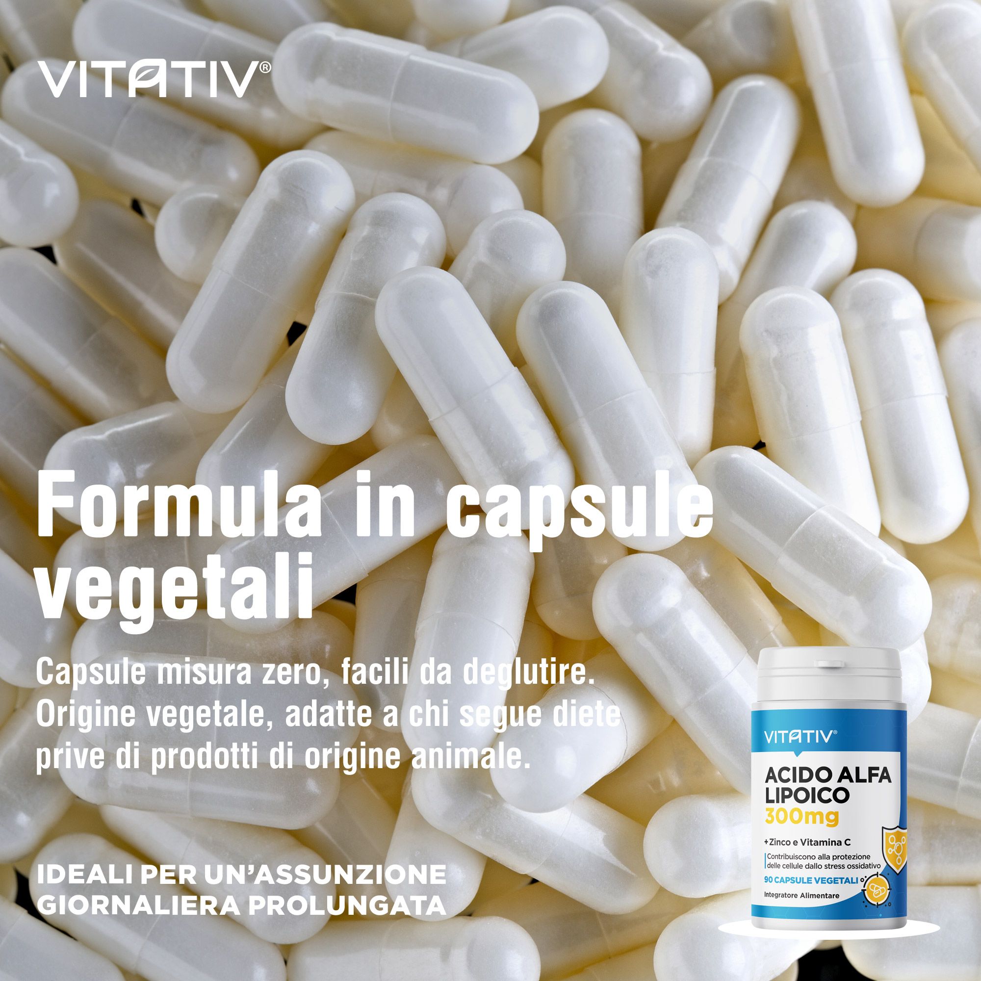 VITATIV® Acido Alfa Lipoico ALA con Vitamina C e Zinco - Capsule Vegetali