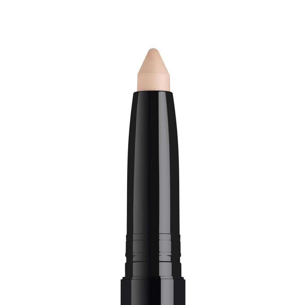Primo piano di un Artdeco High Performance Eyeshadow Stylo. Matita nera con punta beige.