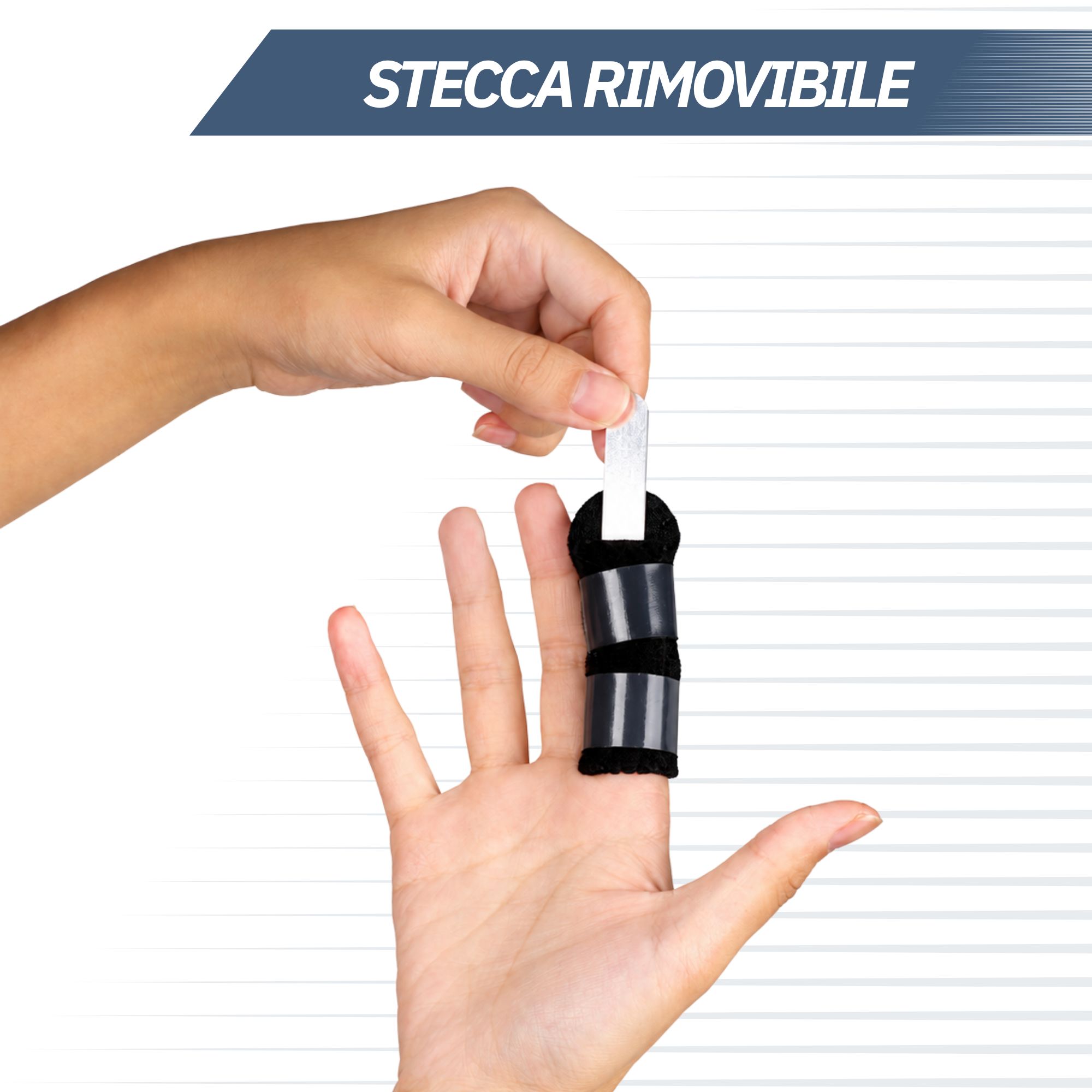 Stecca rimovibile per tutori digitali, in metallo, per la stabilizzazione.