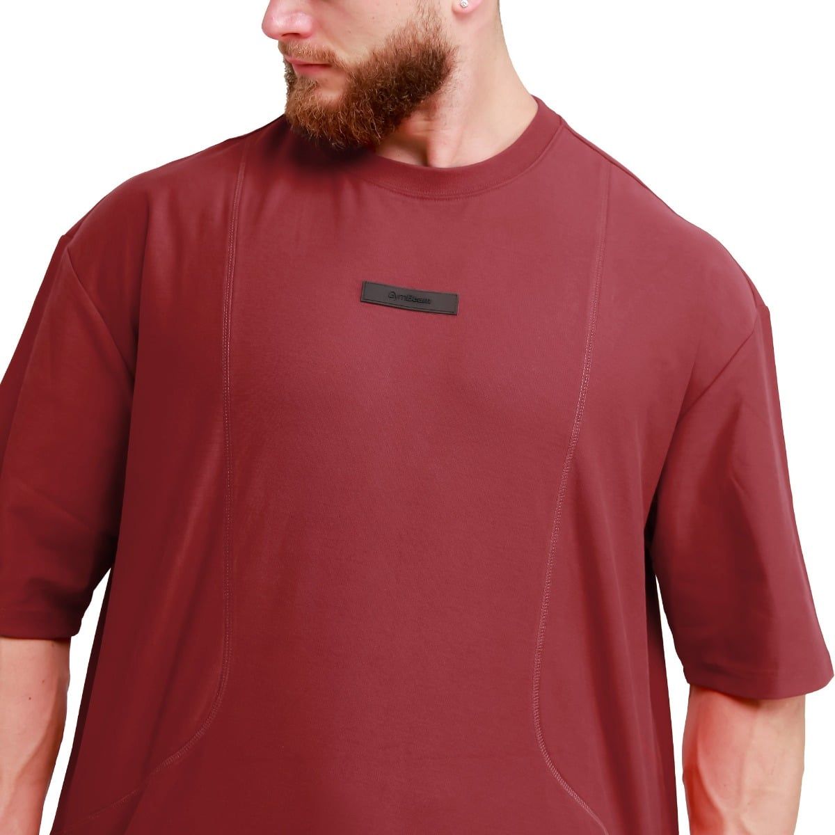 GymBeam Maglietta uomo Unstoppable oversize rossa