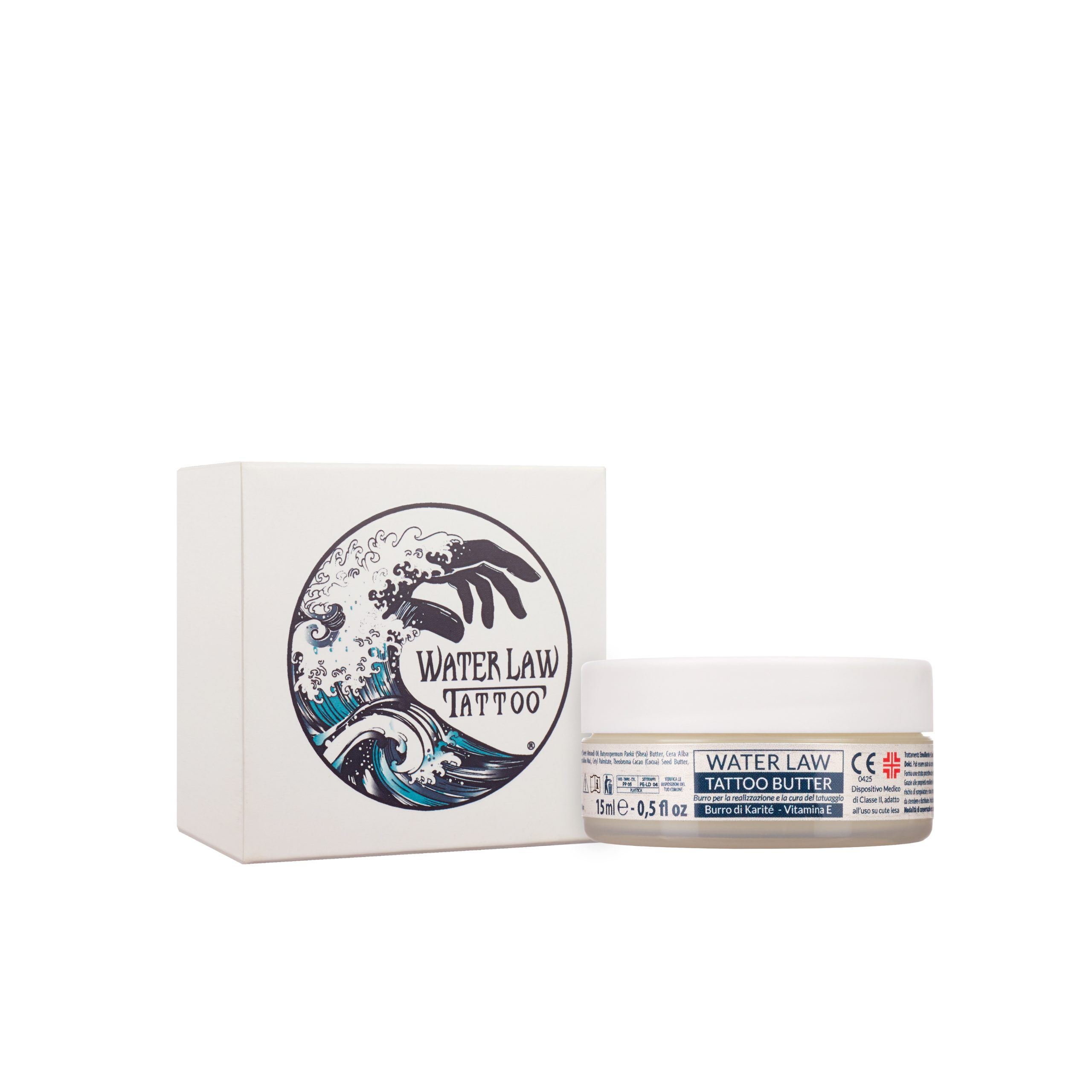 Water Law Tattoo Butter Burro per la cura del tatuaggio DISPOSITIVO MEDICO DI CLASSE II 15 ml