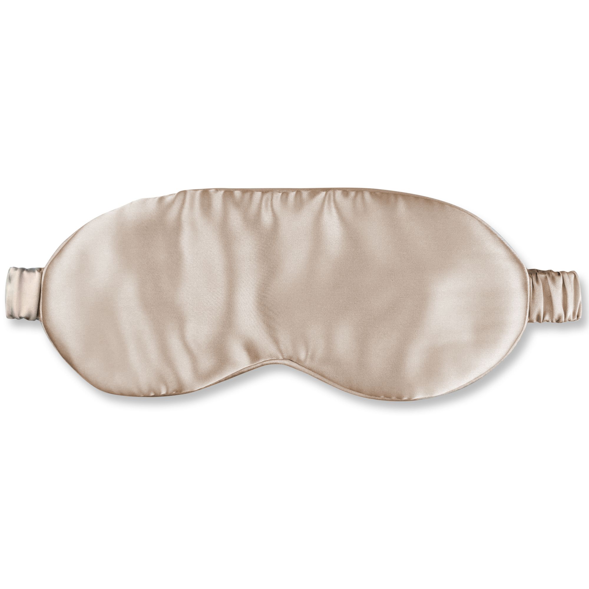 Maschera per gli occhi in seta beige con elastici.