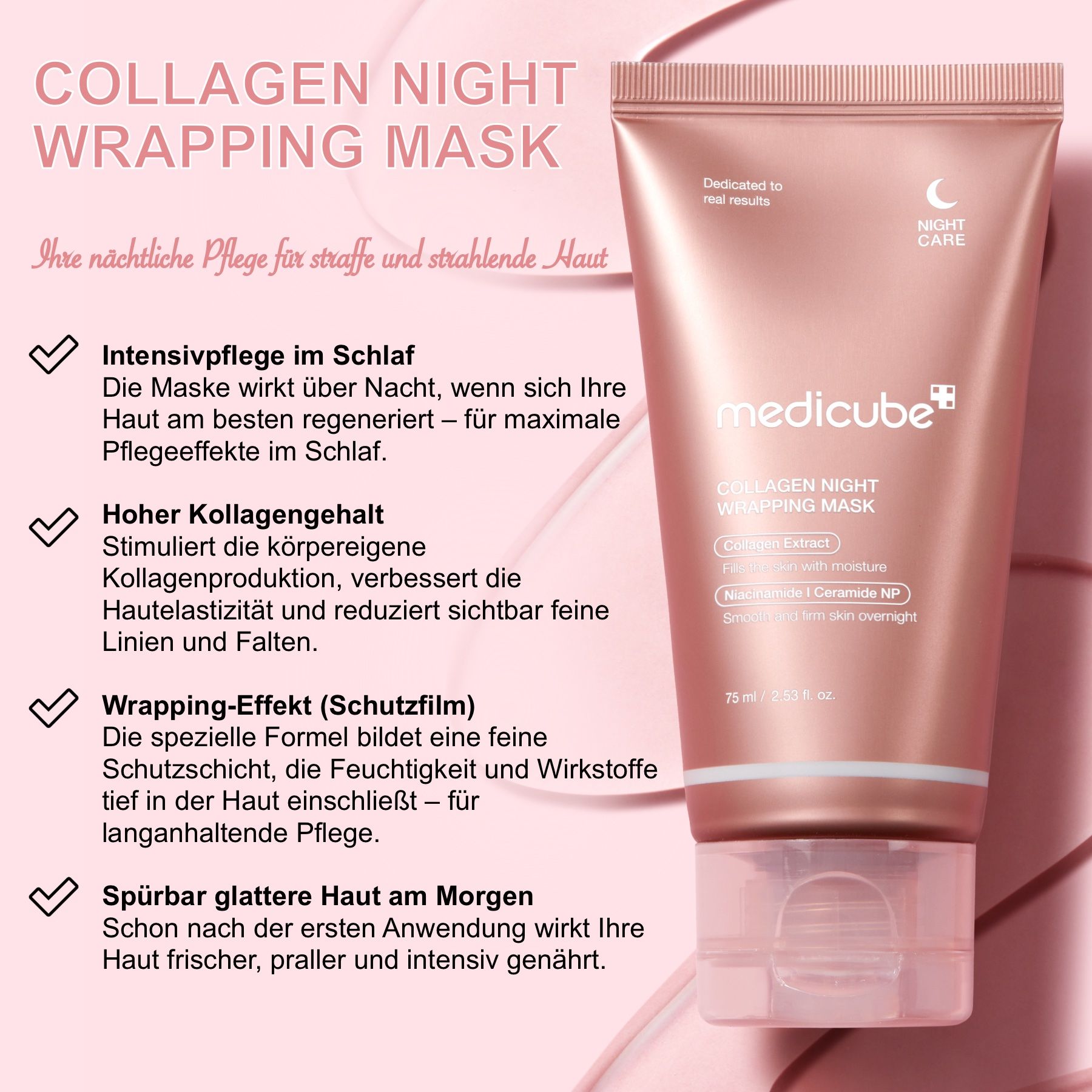 Maschera notte al collagene Medicube con istruzioni