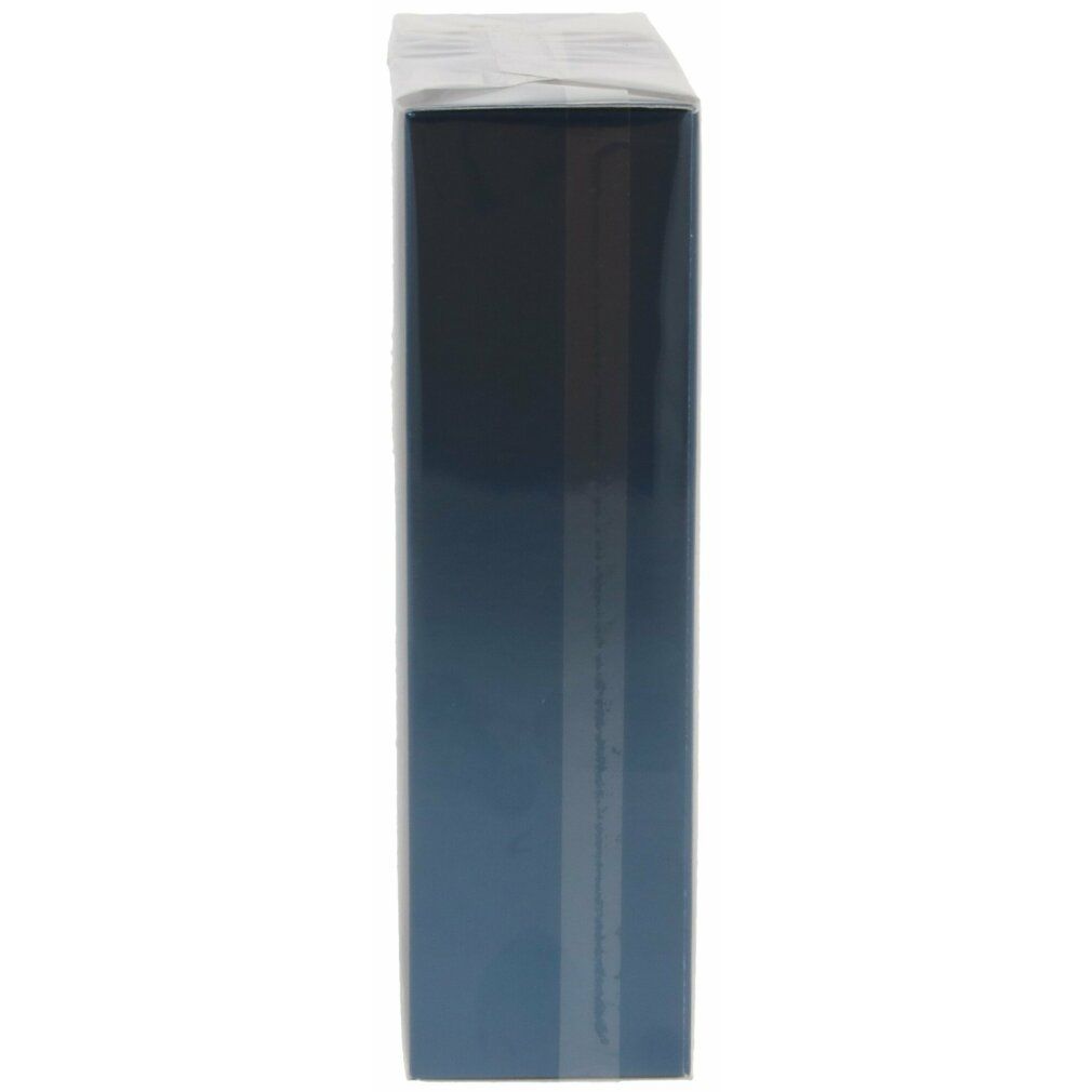 Vista laterale della confezione. Blu. Pellicola trasparente. Forma rettangolare.