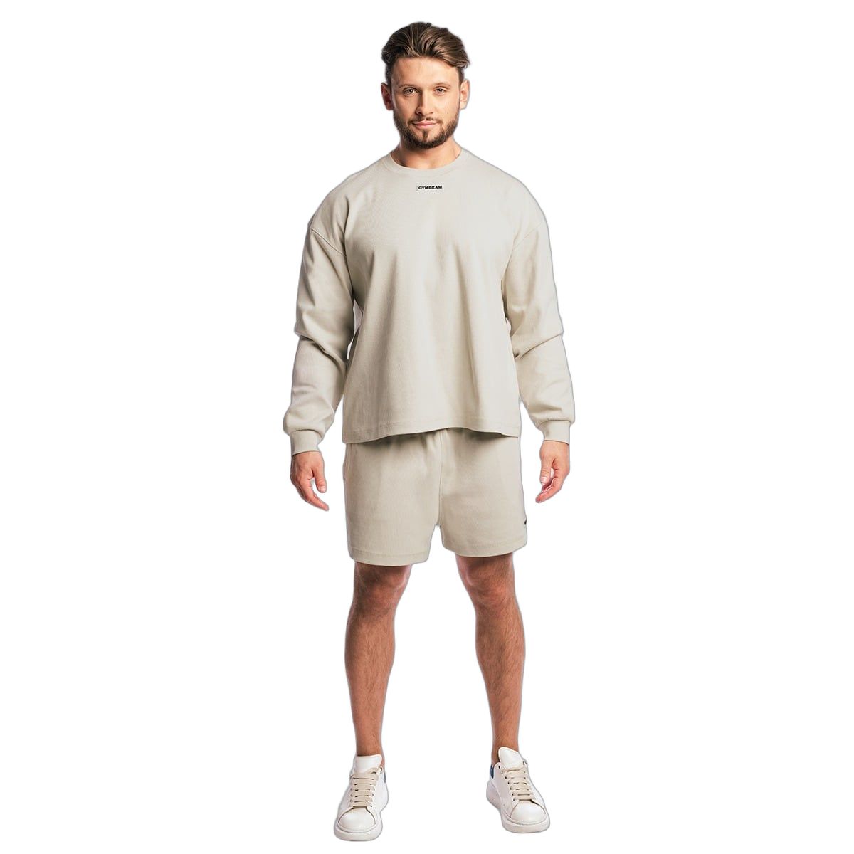 GymBeam Pantaloncini uomo oversize Aura grigio
