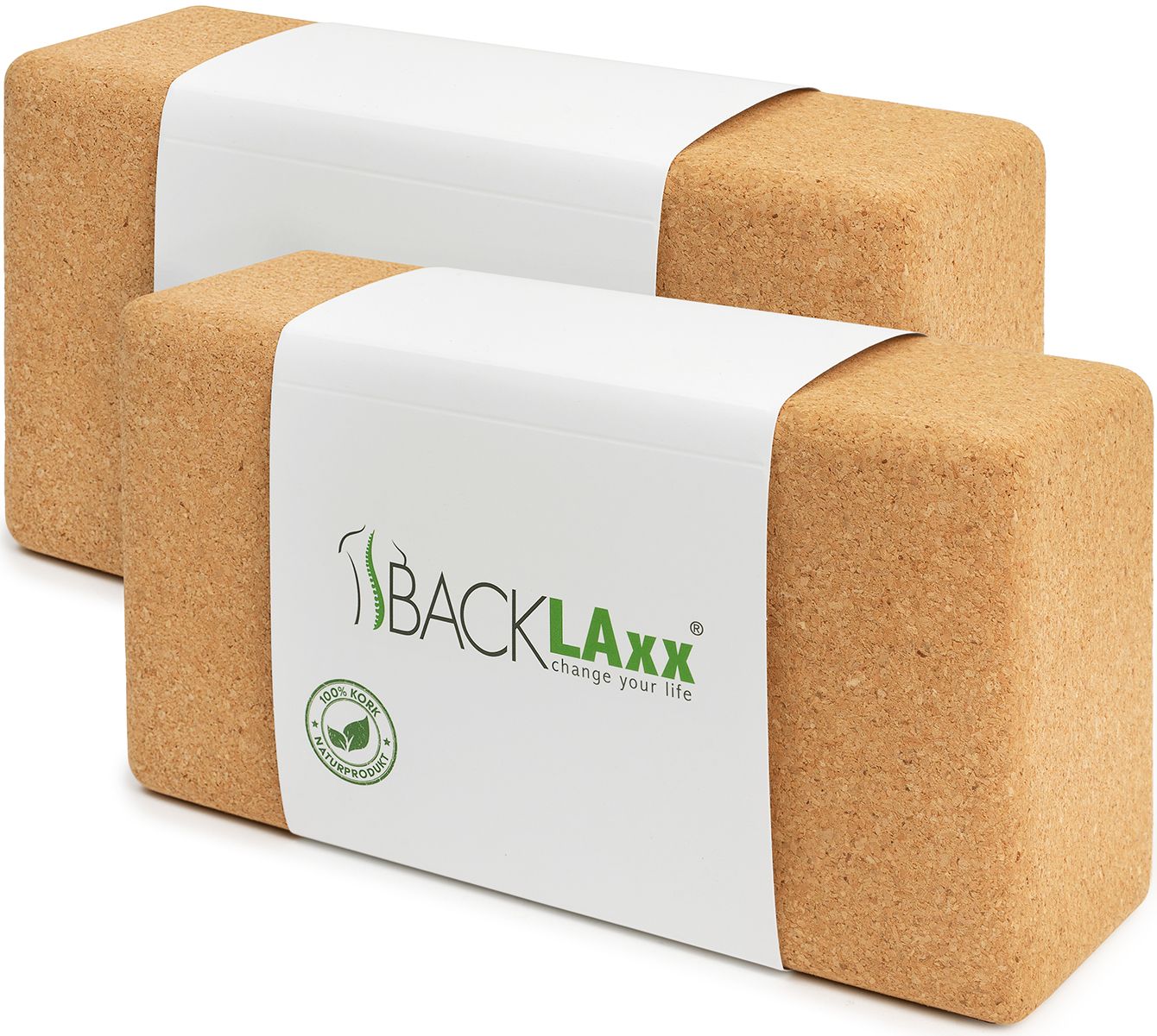 BACKLAxx® Set di Blocchi Yoga in sughero