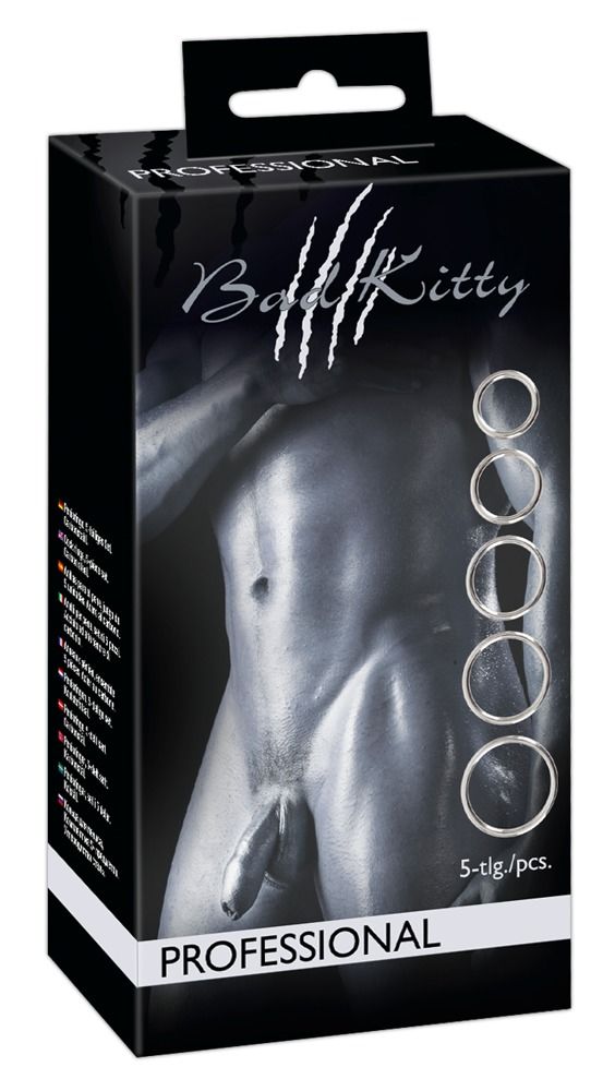 Set di anelli per pene/sfera "Professional" da 5 pezzi | Bad Kitty