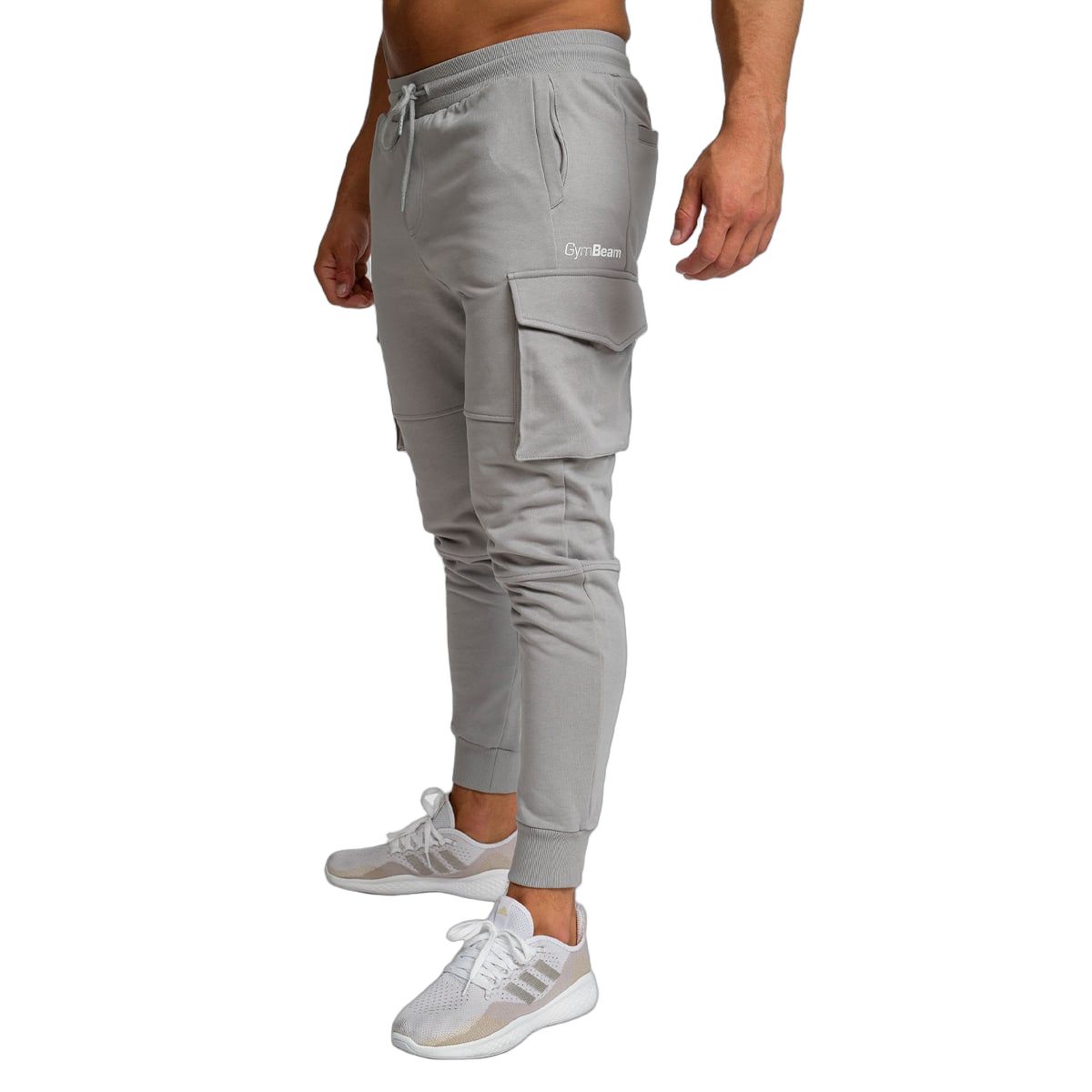 GymBeam Joggers uomo slim TRN grigi con tasche in cotone e poliestere